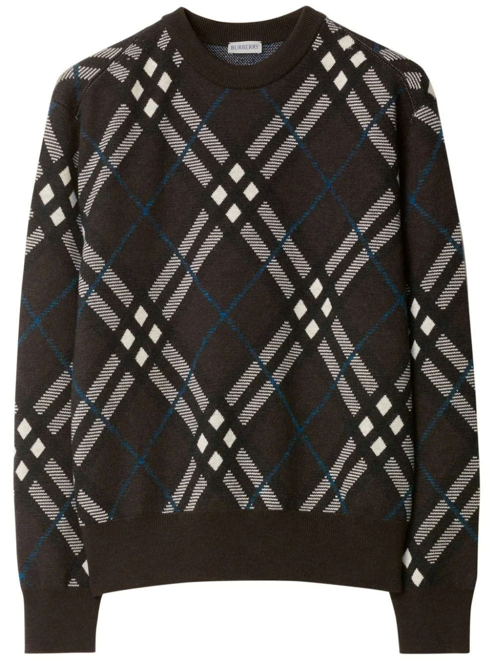 plaid-check wool-blend sweatshirt - 1