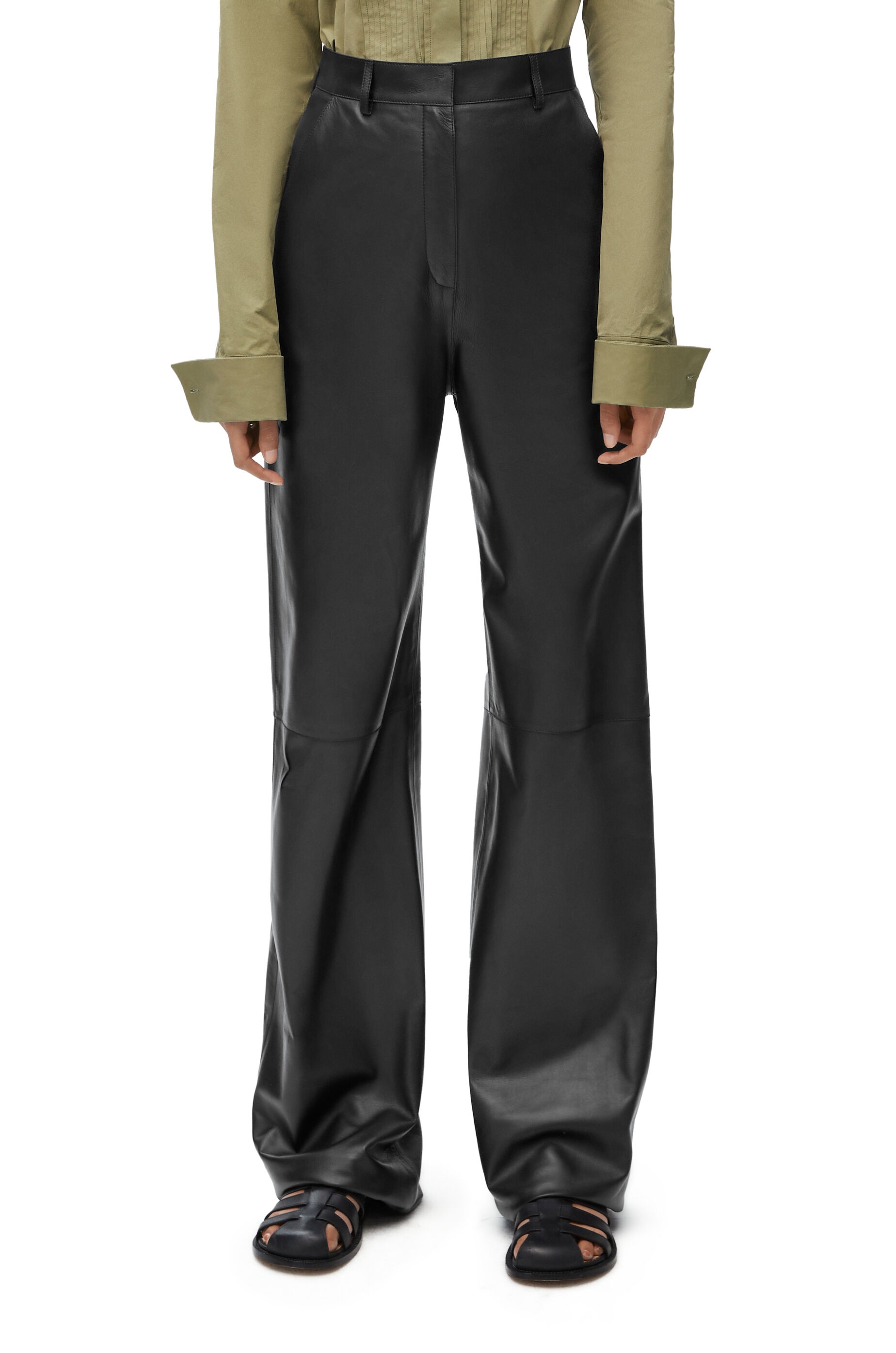 High waisted trousers in nappa lambskin - 3