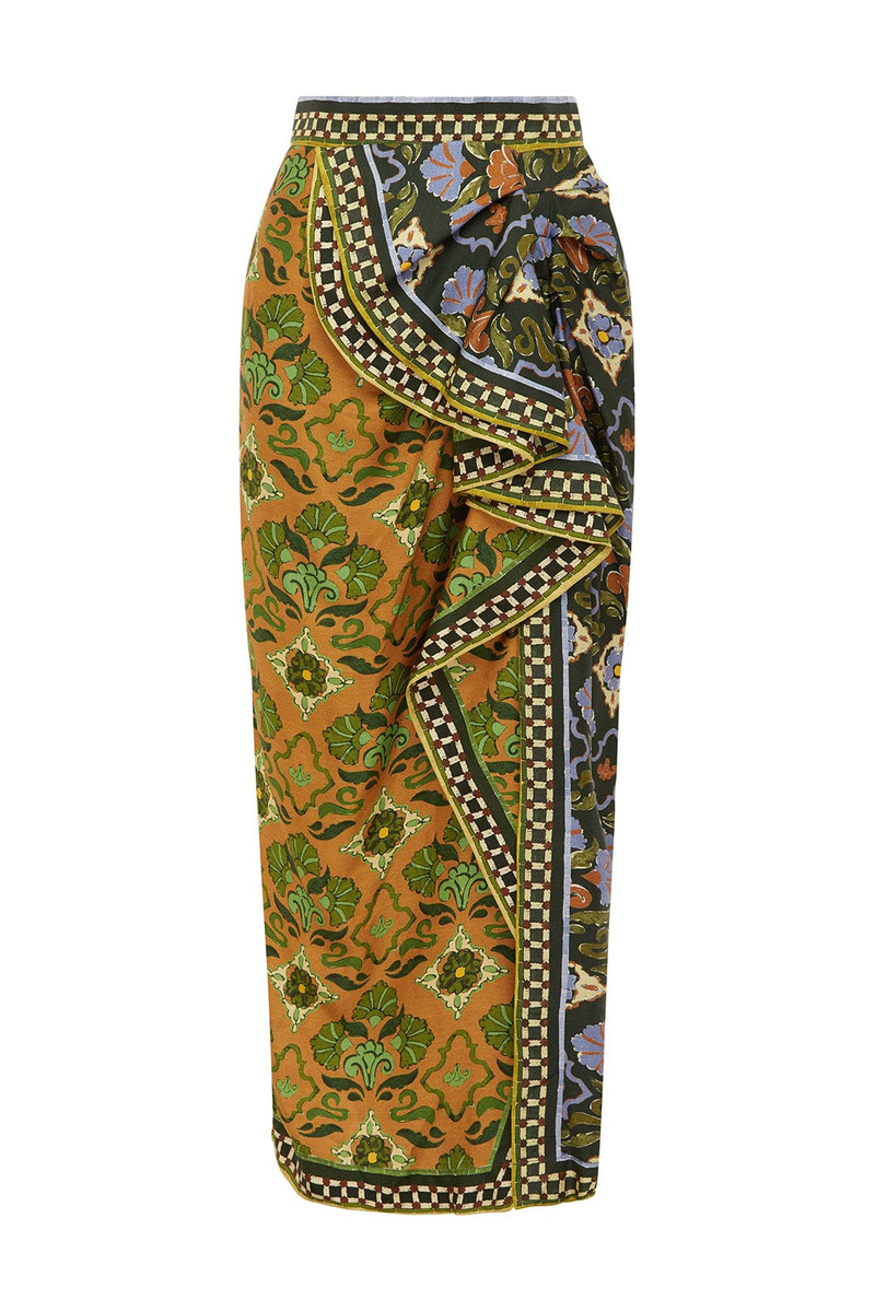 Cece Spliced Silk Skirt 1