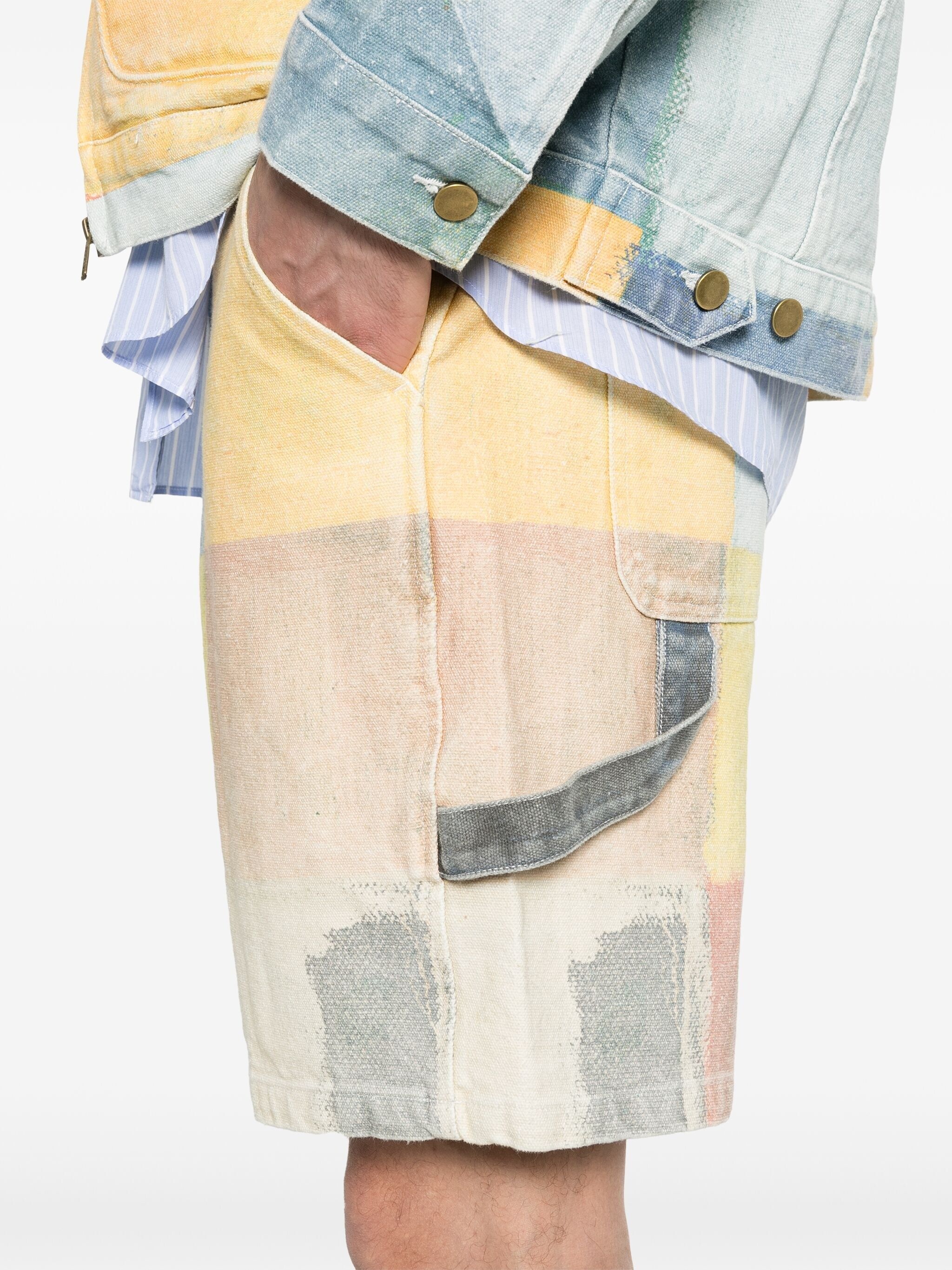 check-print canvas bermuda shorts - 5