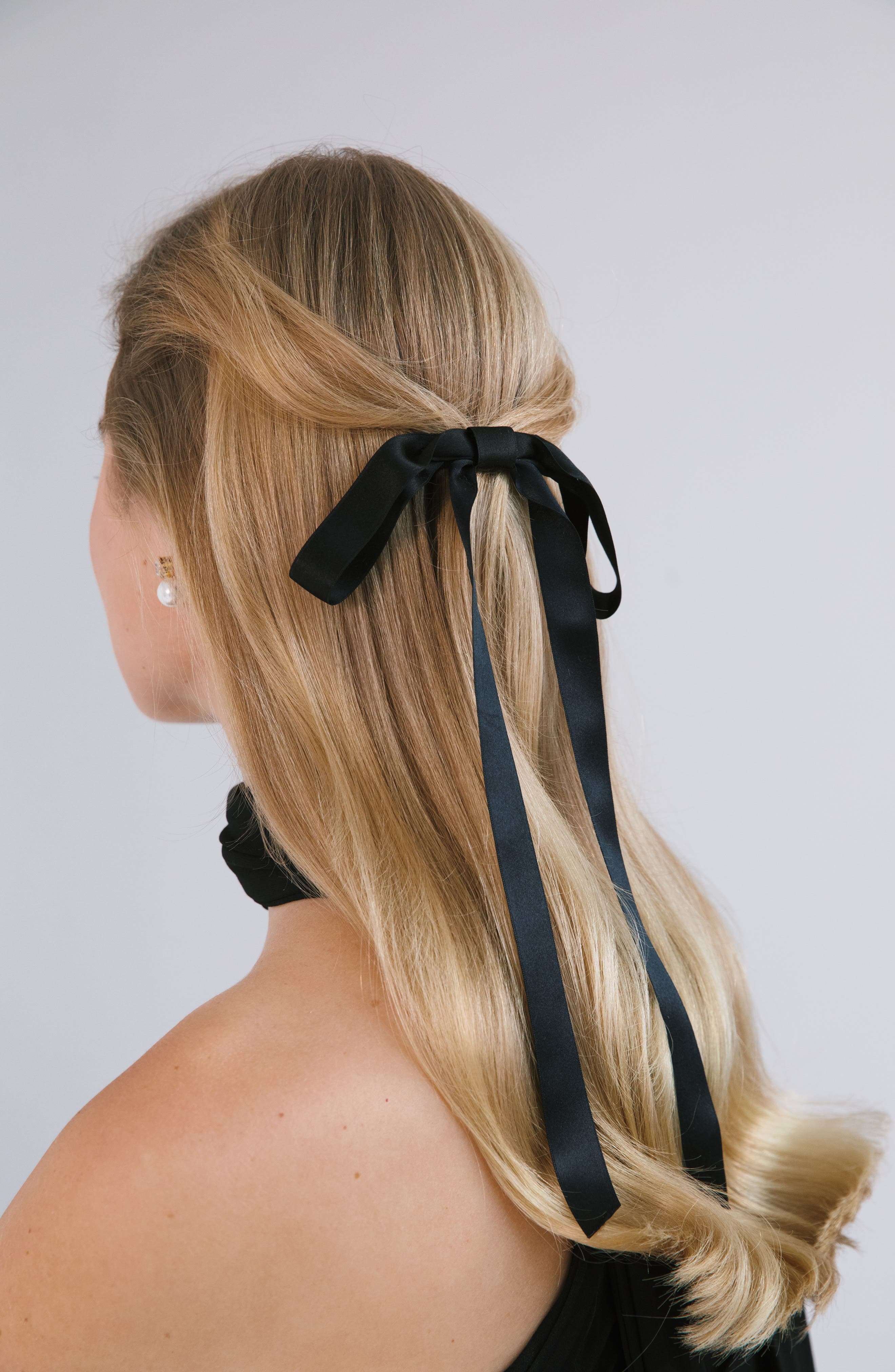 Jennifer Behr Gretta Silk Bow Barrette in Black at Nordstrom - 2