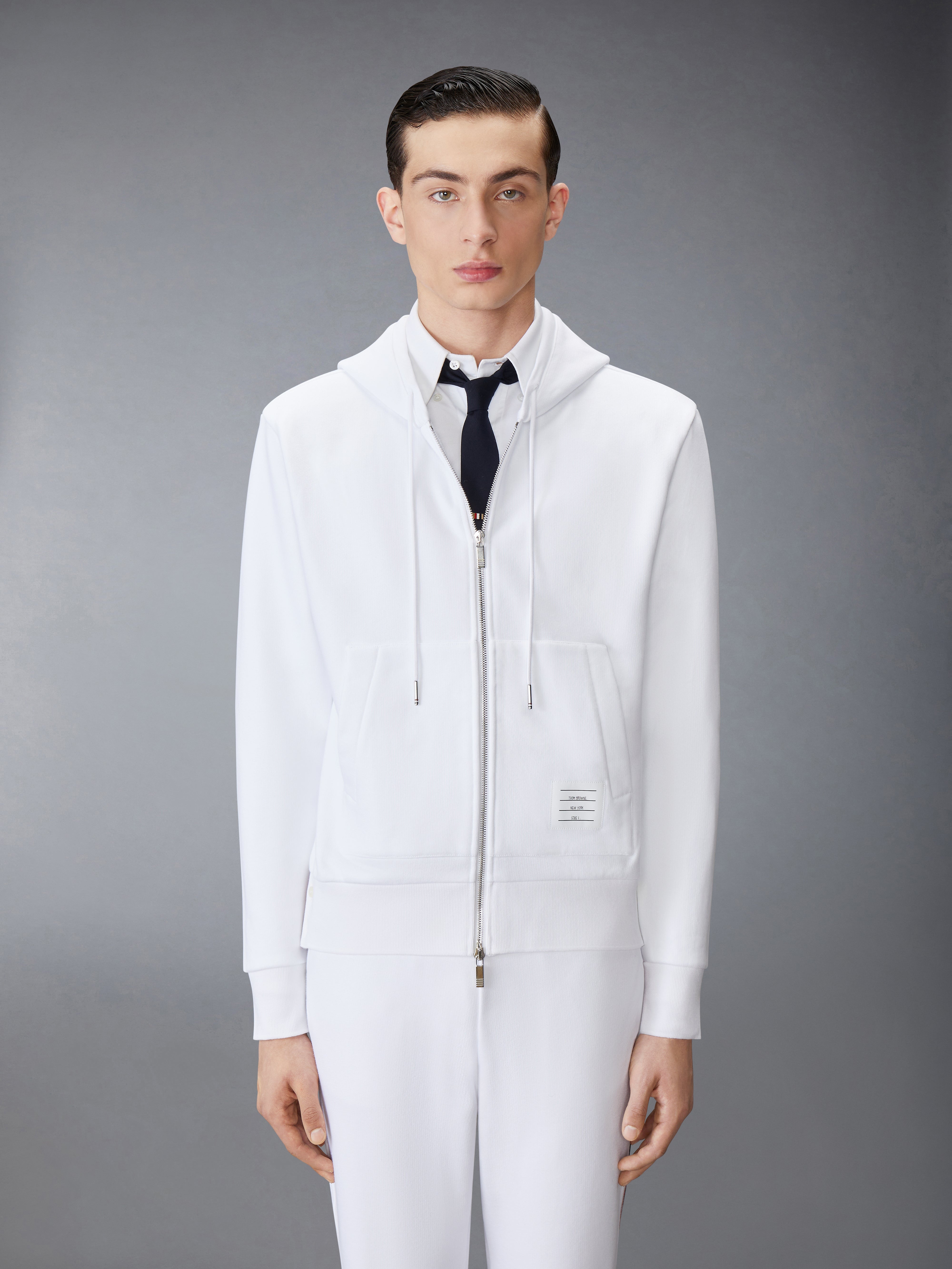 CLASSIC LOOPBACK CENTER BACK STRIPE ZIP UP HOODIE - 2