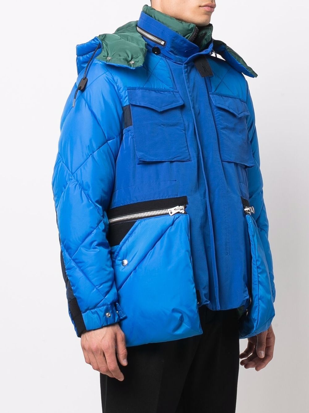 panelled oversize-pocket padded jacket - 3