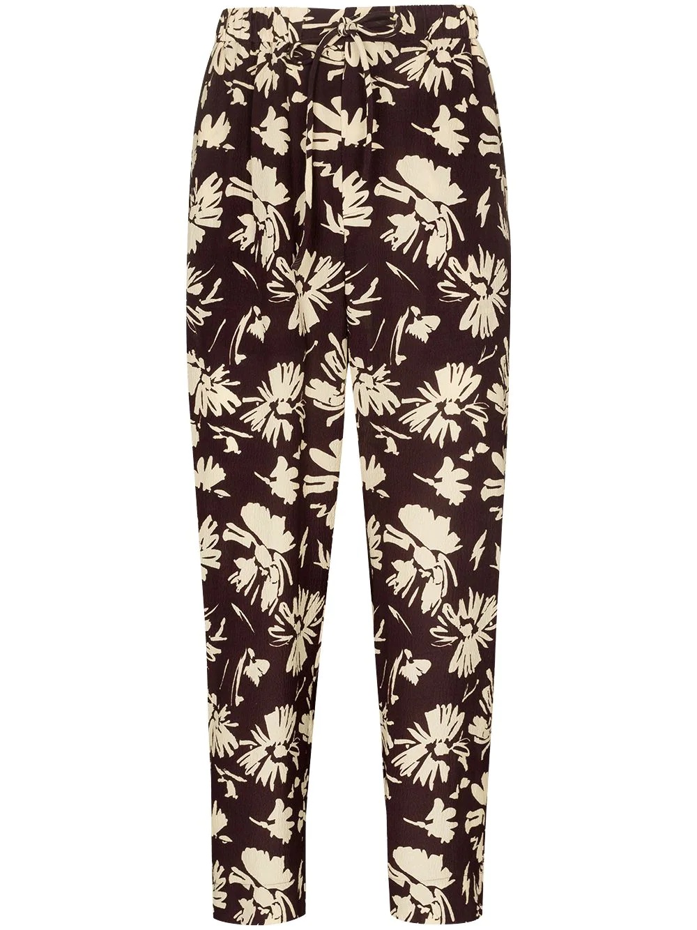 floral-print tapered trousers - 1