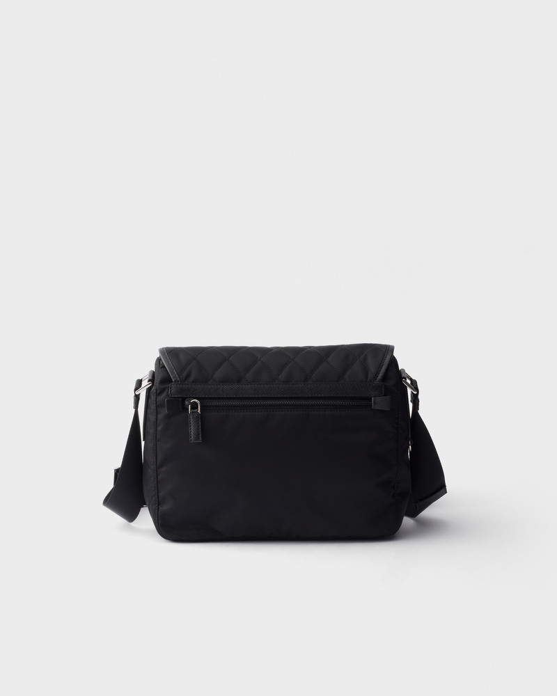 Medium quilted Re-Nylon shoulder bag with Saffiano leather trim 4