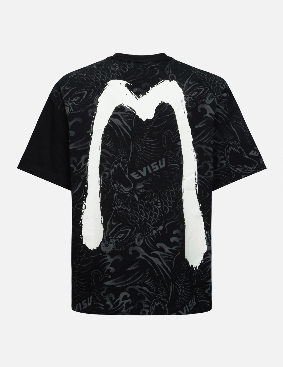 ALLOVER KOI SEAGULL AND BRUSHSTROKE PRINT LOOSE FIT T-SHIRT - 2