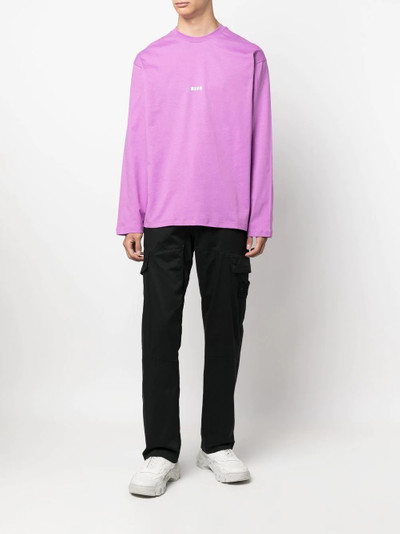 MSGM logo-print long-sleeve T-shirt outlook