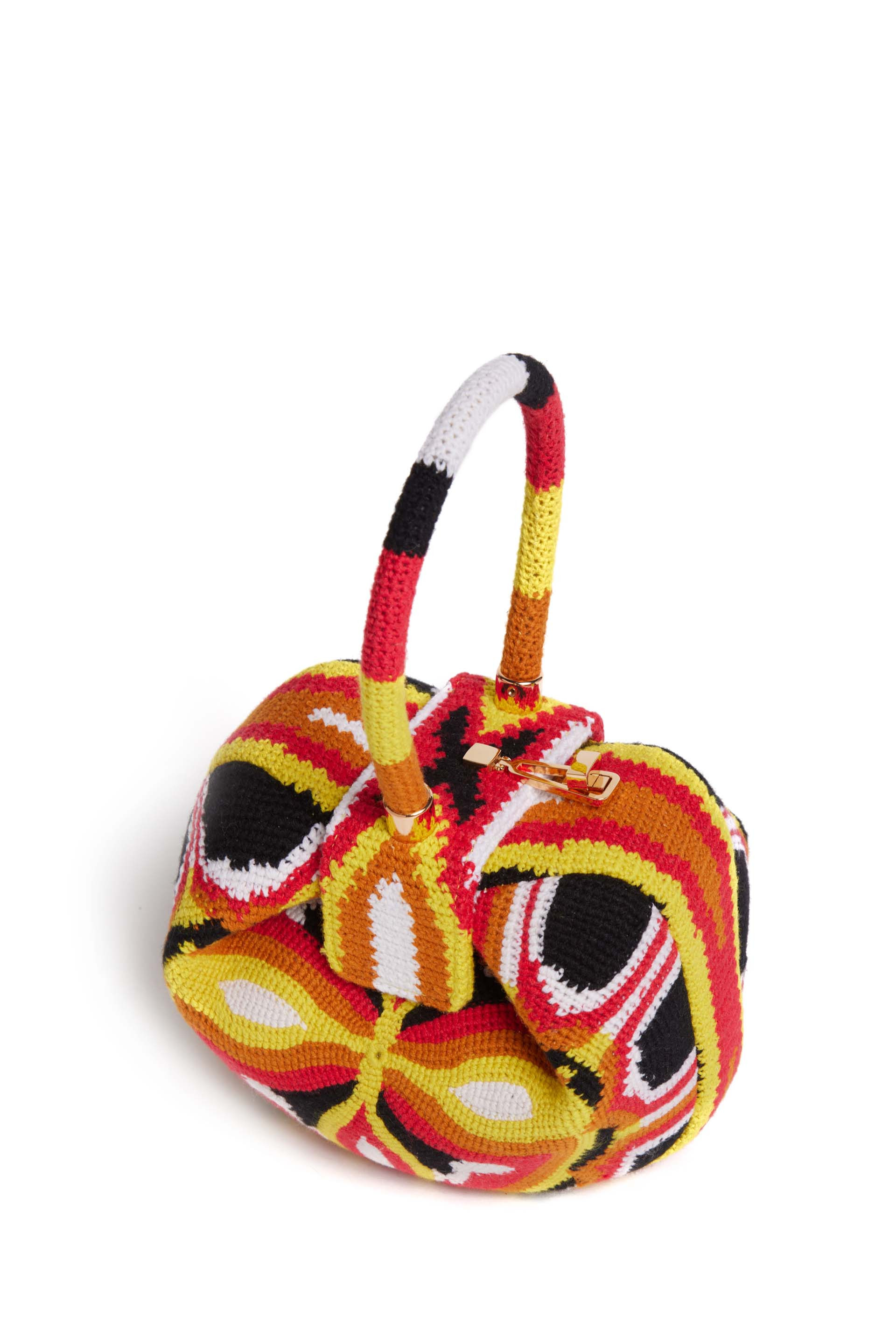 Demi Bag in Red, Yellow & Black Crochet - 3
