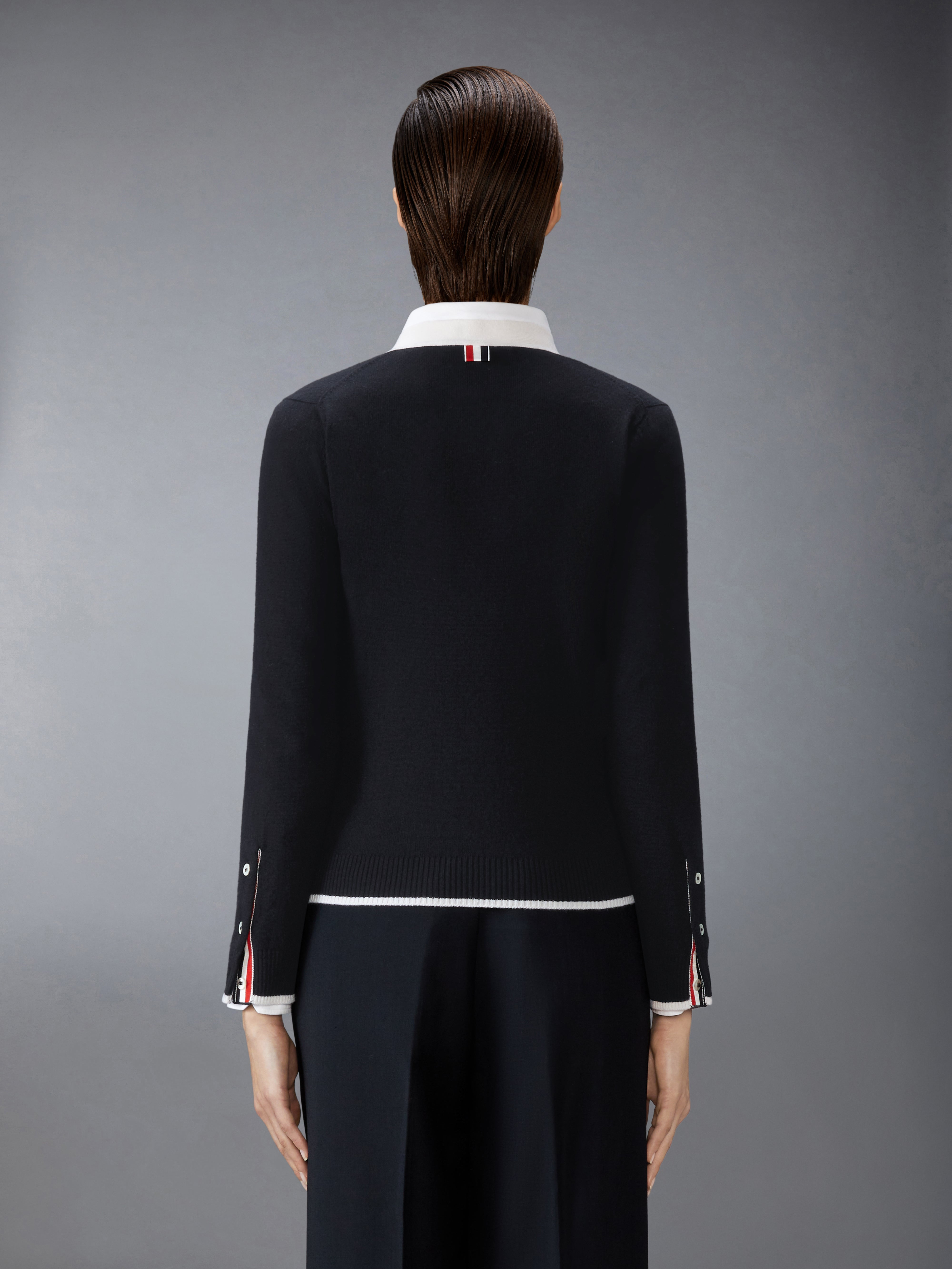 JERSEY STITCH CASHMERE V NECK CARDIGAN - 3