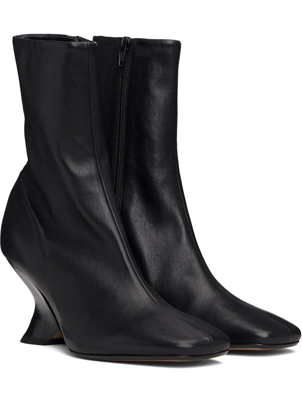 Black Heeled Ankle Boots - 4