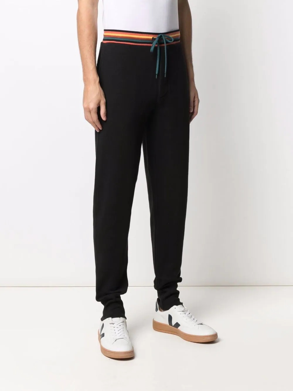 knitted contrasting trim track pants - 3