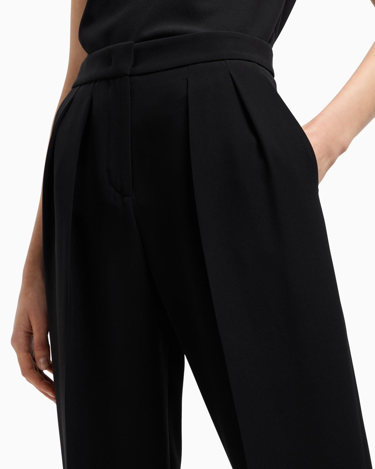 SILK CADY TROUSERS WITH PLEATS - 5
