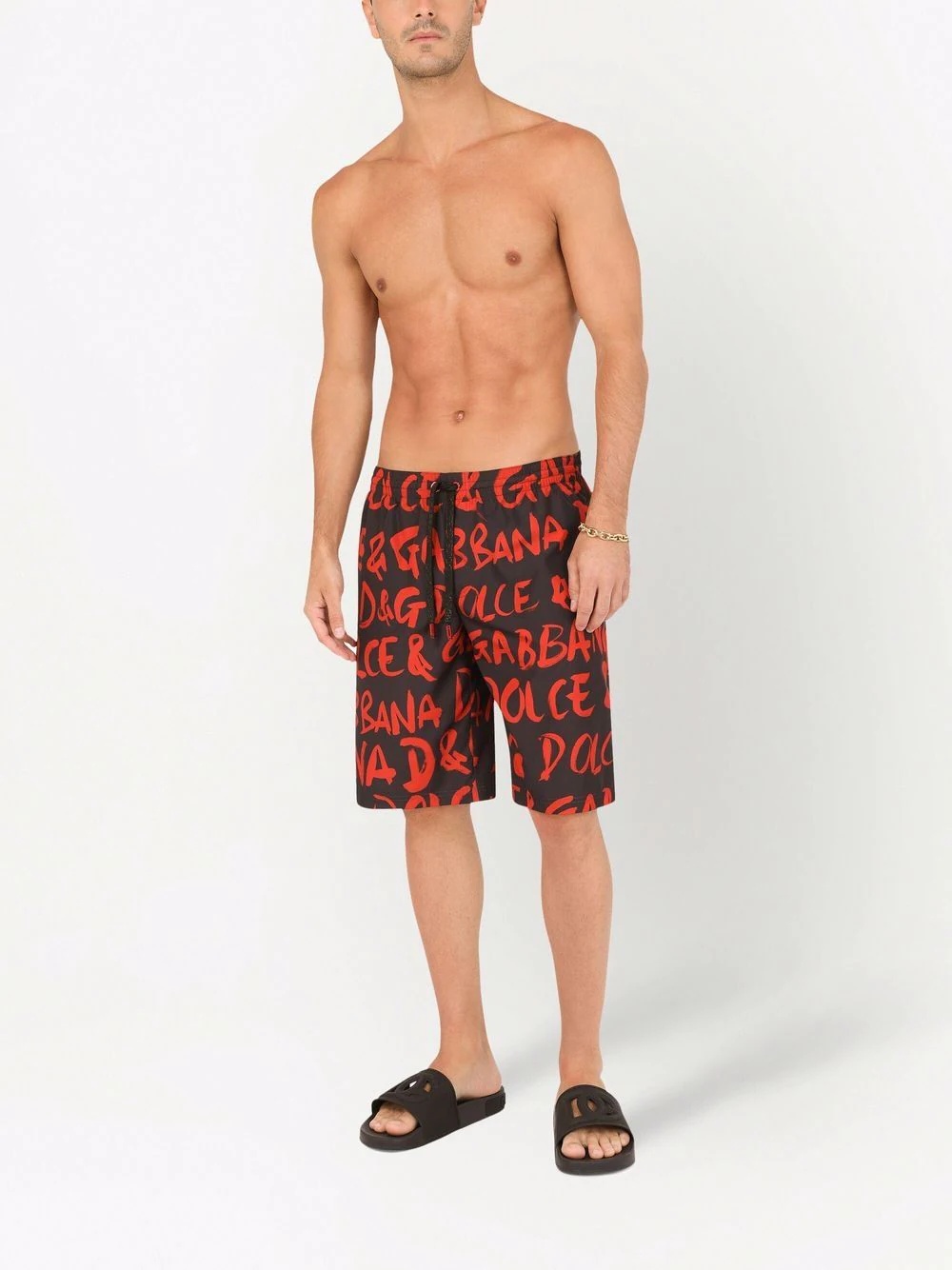 logo-print long swim shorts - 2