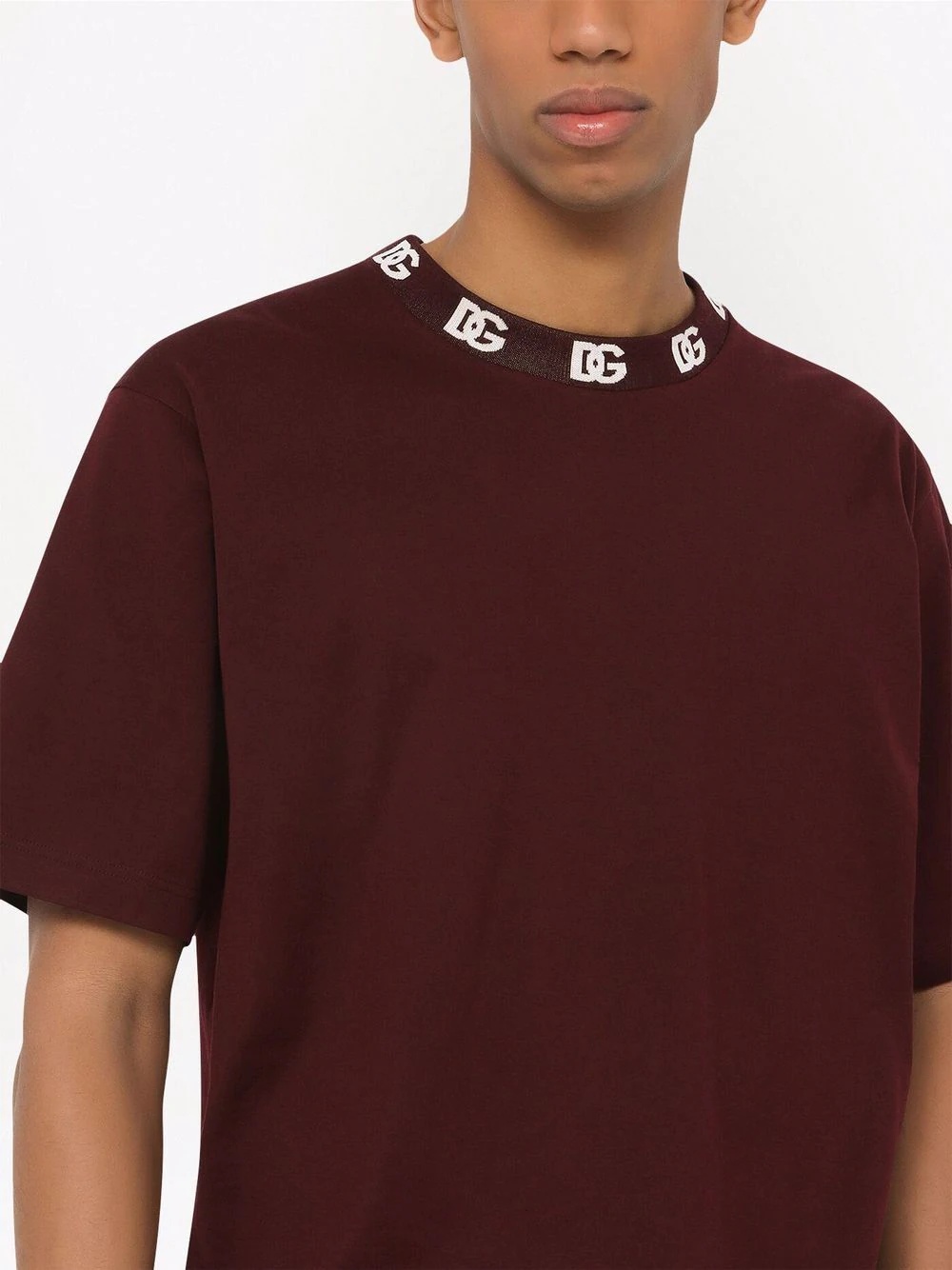 logo-collar cotton T-shirt - 5