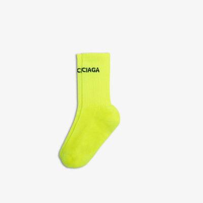 BALENCIAGA Men's Balenciaga Socks in Yellow Fluo/silver outlook