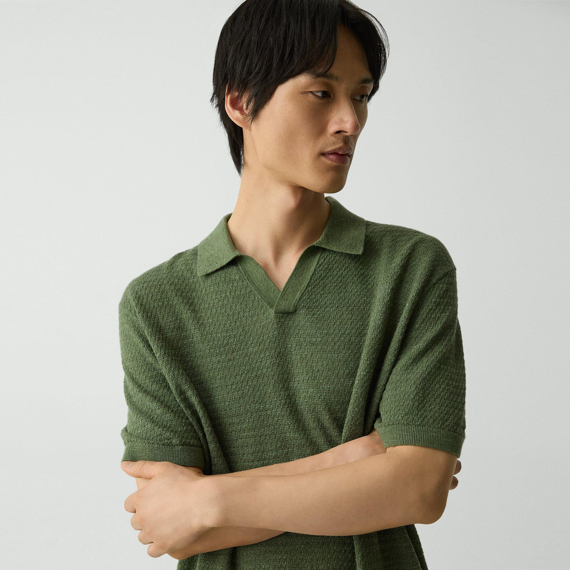 Brenan Polo Shirt in Pacific Linen - 5