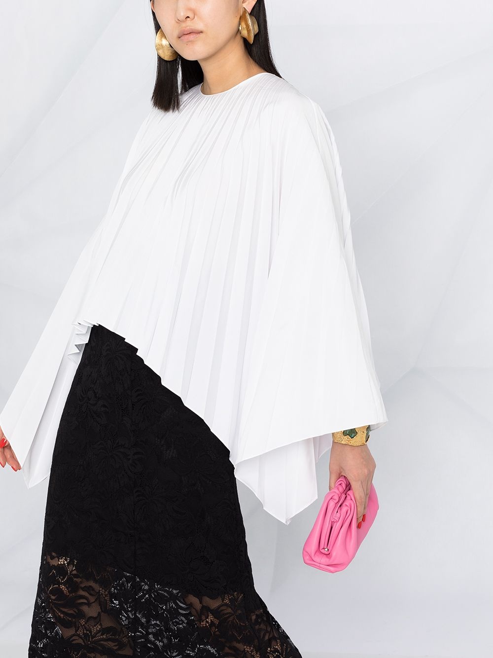 pleated bell-sleeves top - 5