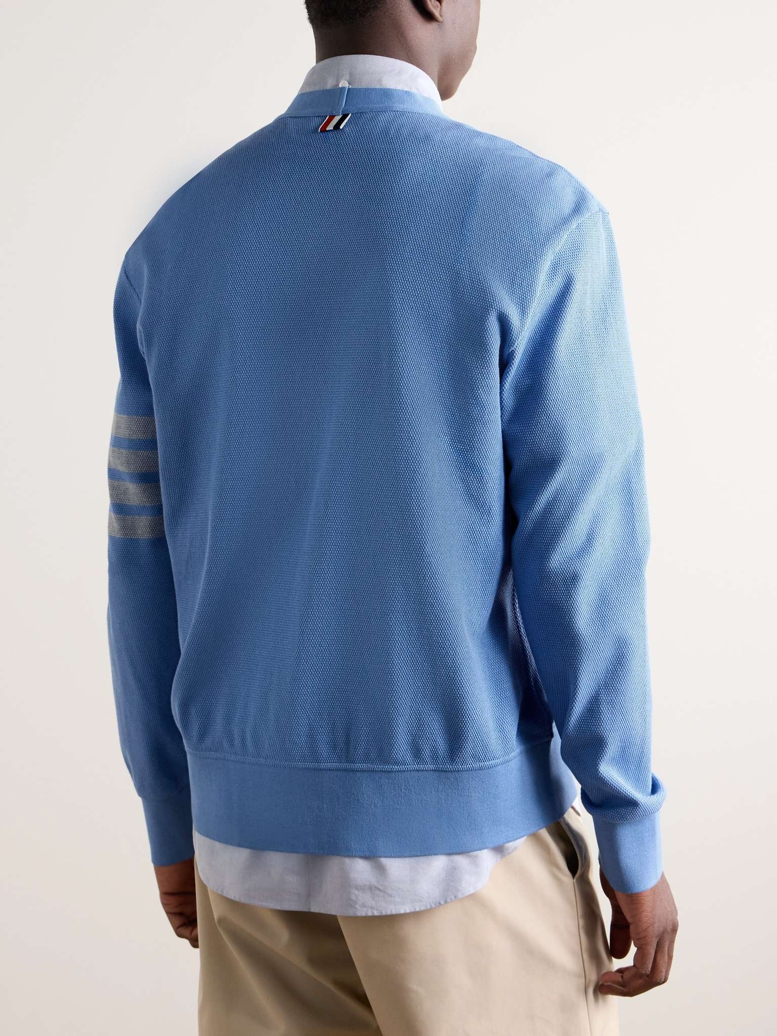 Logo-Appliquéd Striped Cotton-Piqué Cardigan - 4
