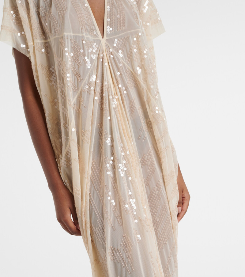 Lilies gathered sequined tulle gown 5