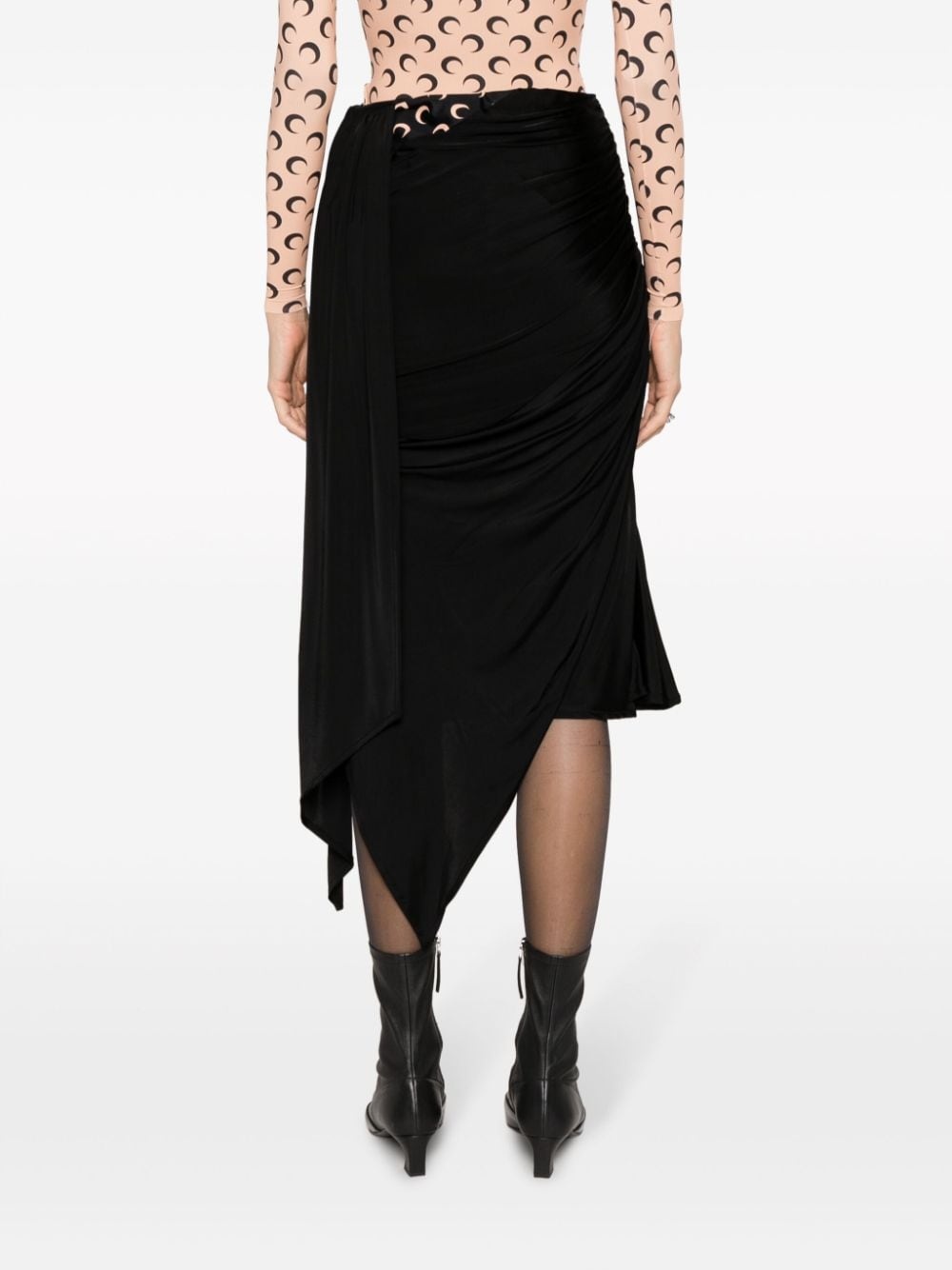 draped midi asymmetric skirt - 4