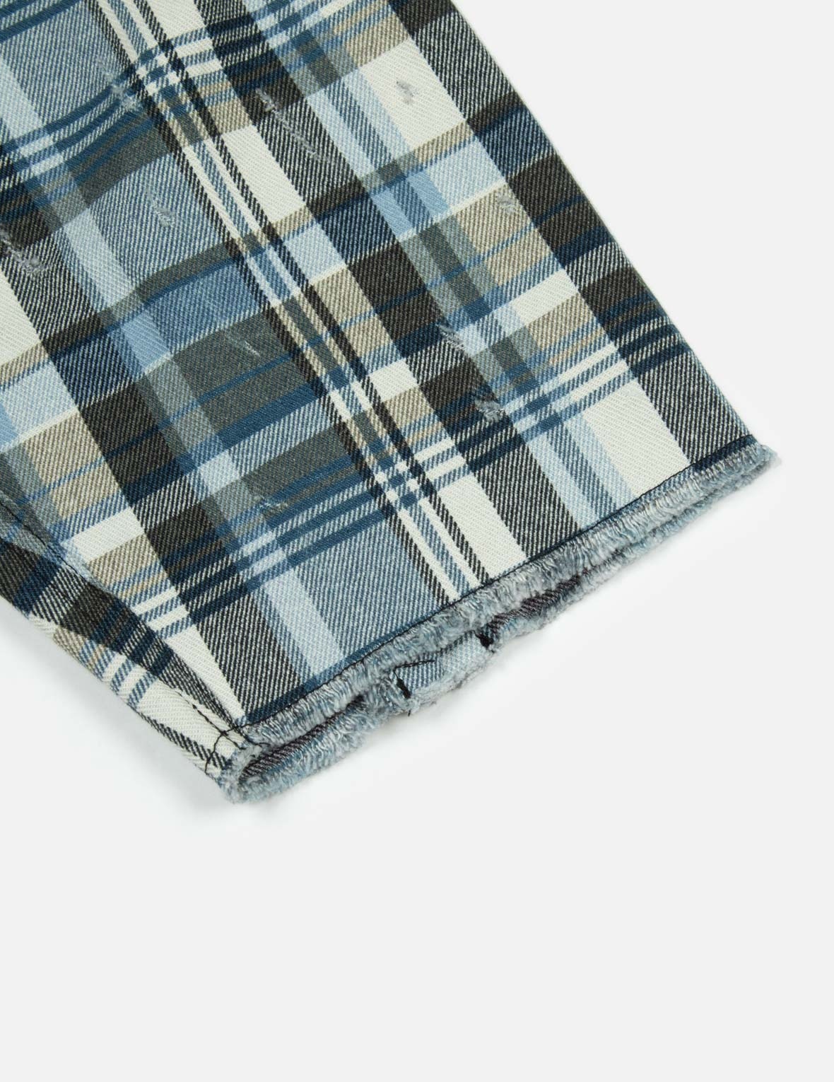 RAW EDGE PATCHWORK LOOSE FIT SHIRT - 5