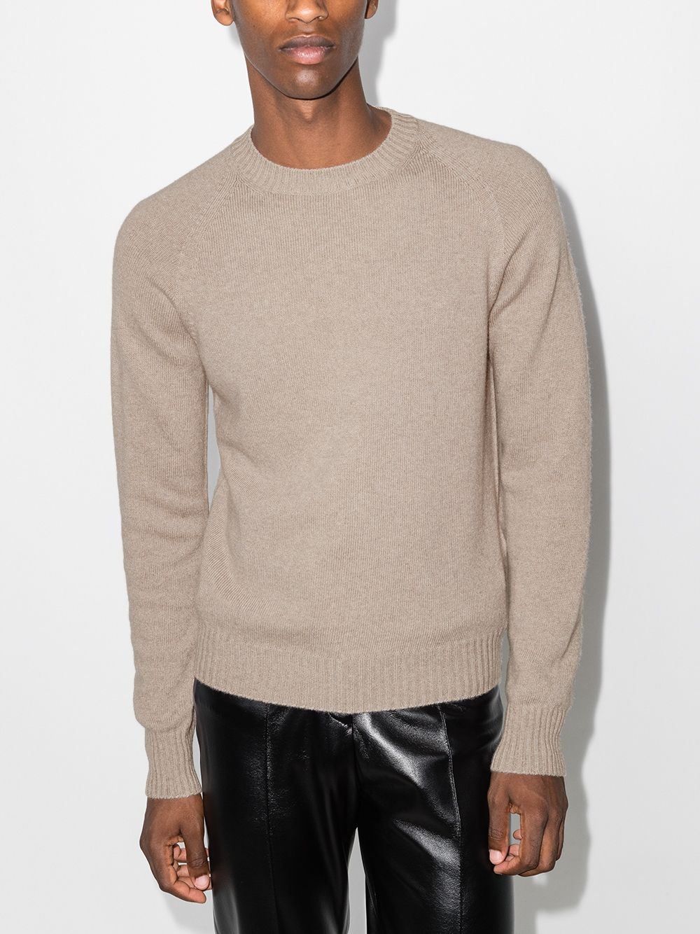 crew-neck raglan-sleeve knitted jumper - 2