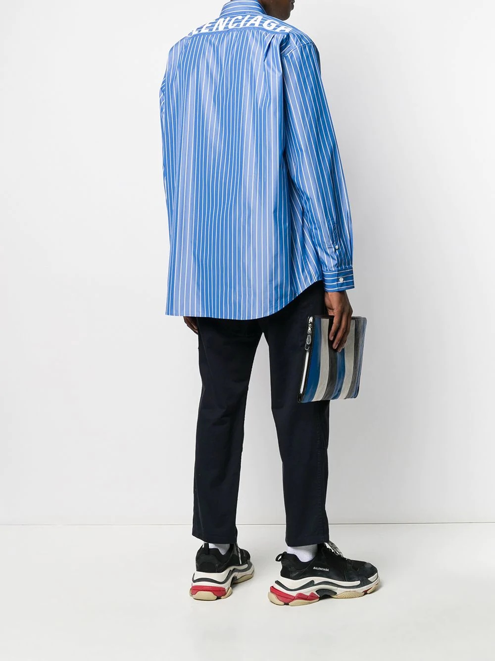 printed logo striped shirt - 2