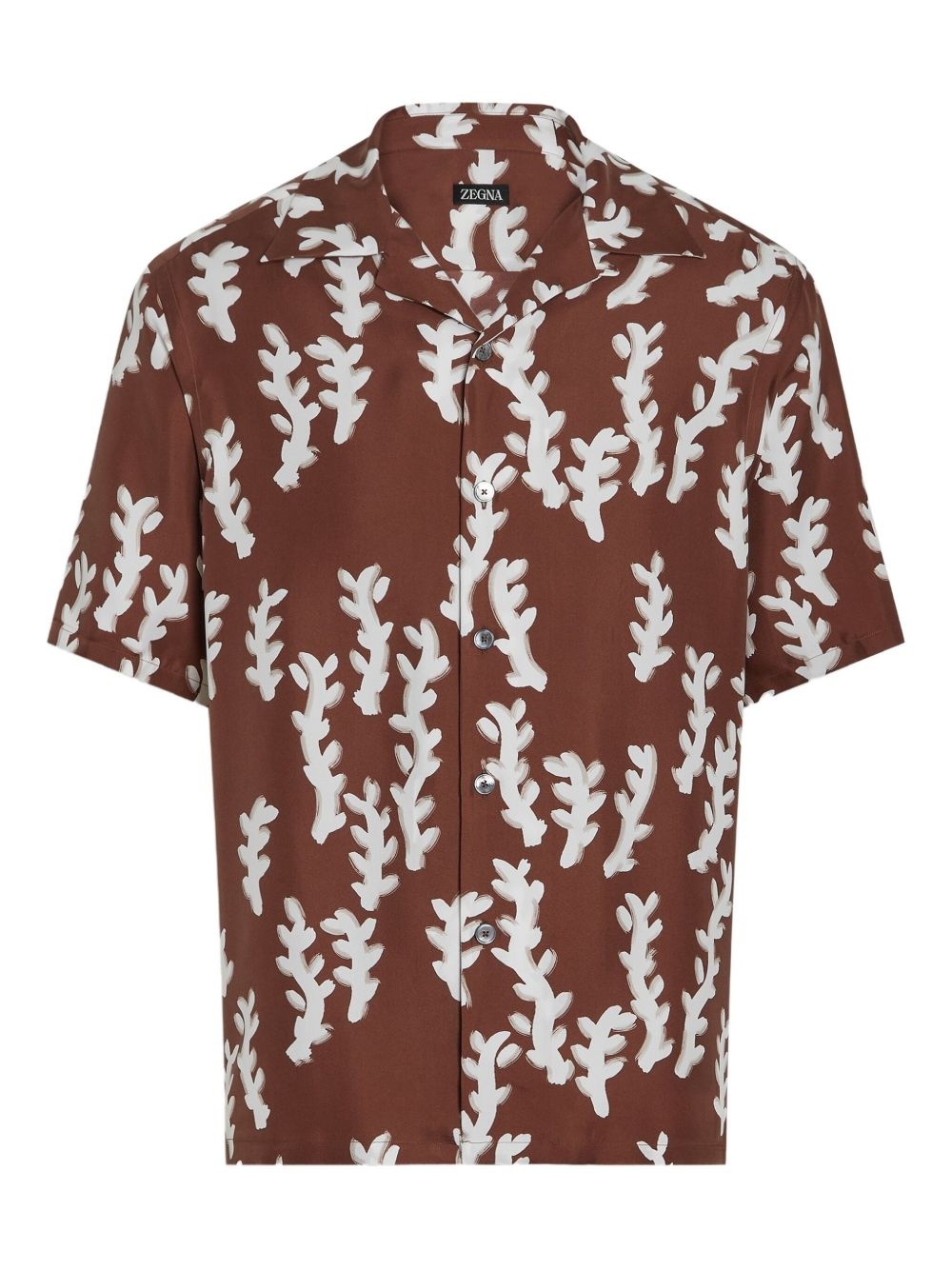 floral-print silk shirt - 1