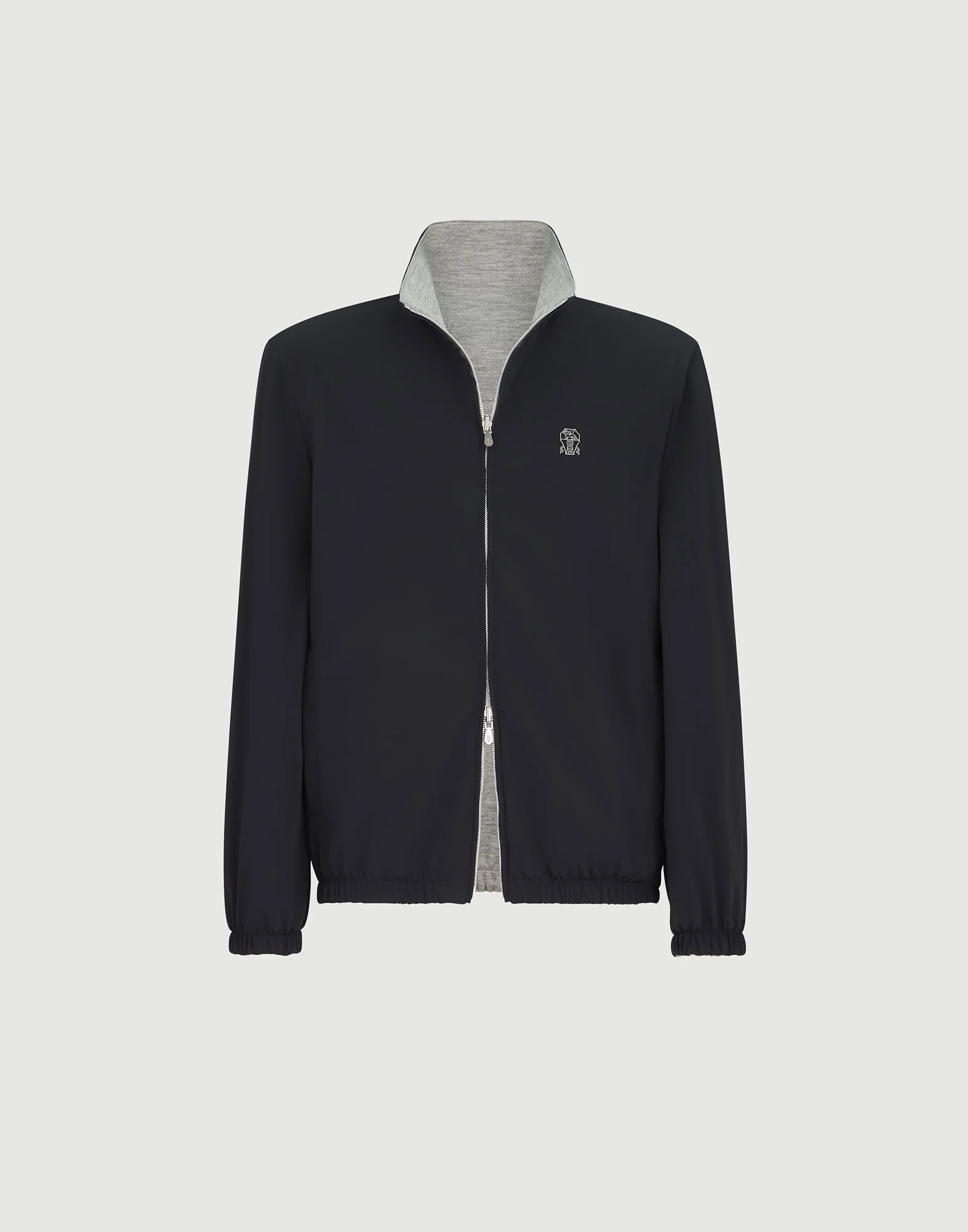 Bonded nylon reversible outerwear jacket with logo - 1