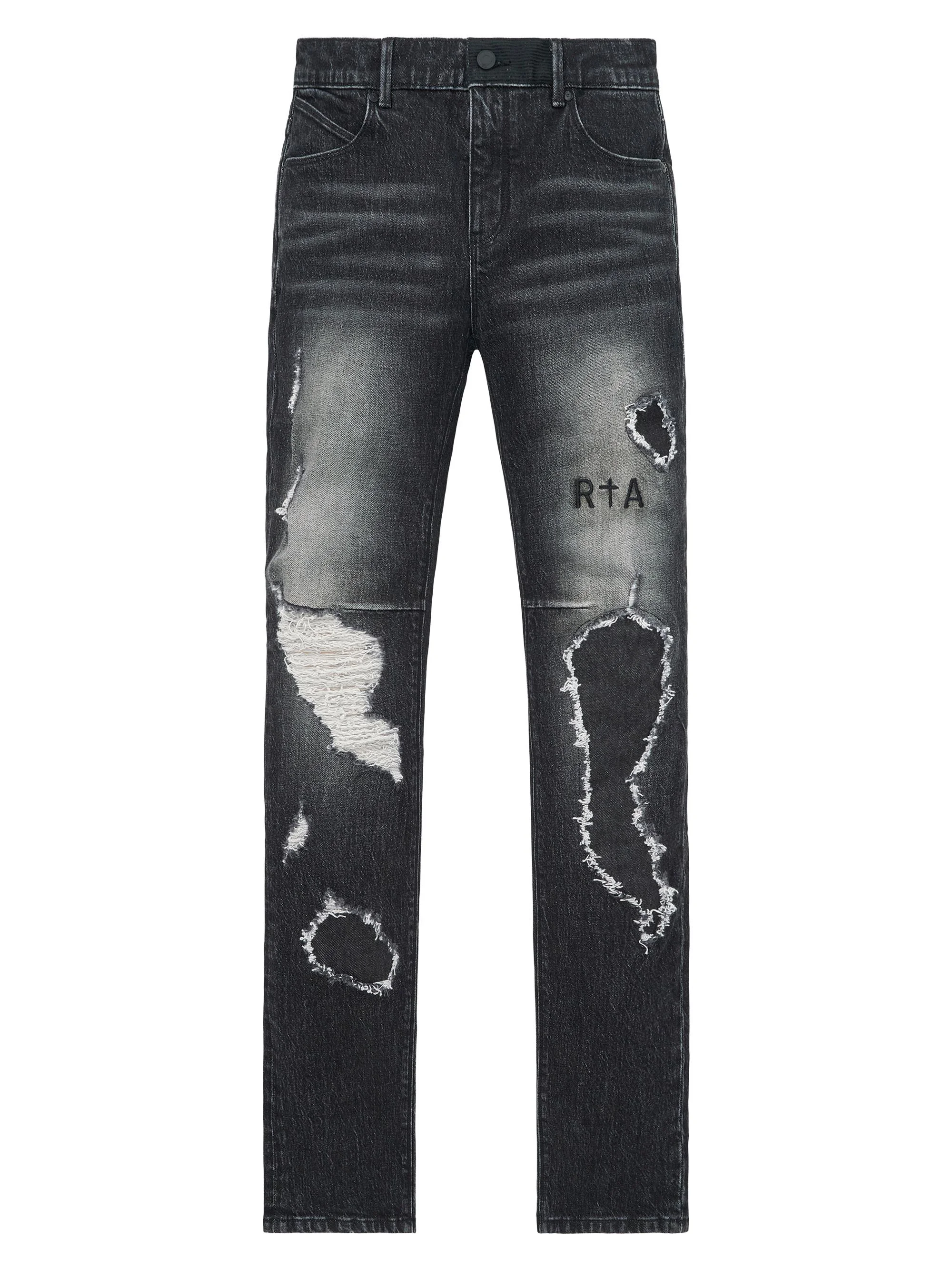 Men's Chaparral Distressed Skinny Jeans - Fray Noir - 1