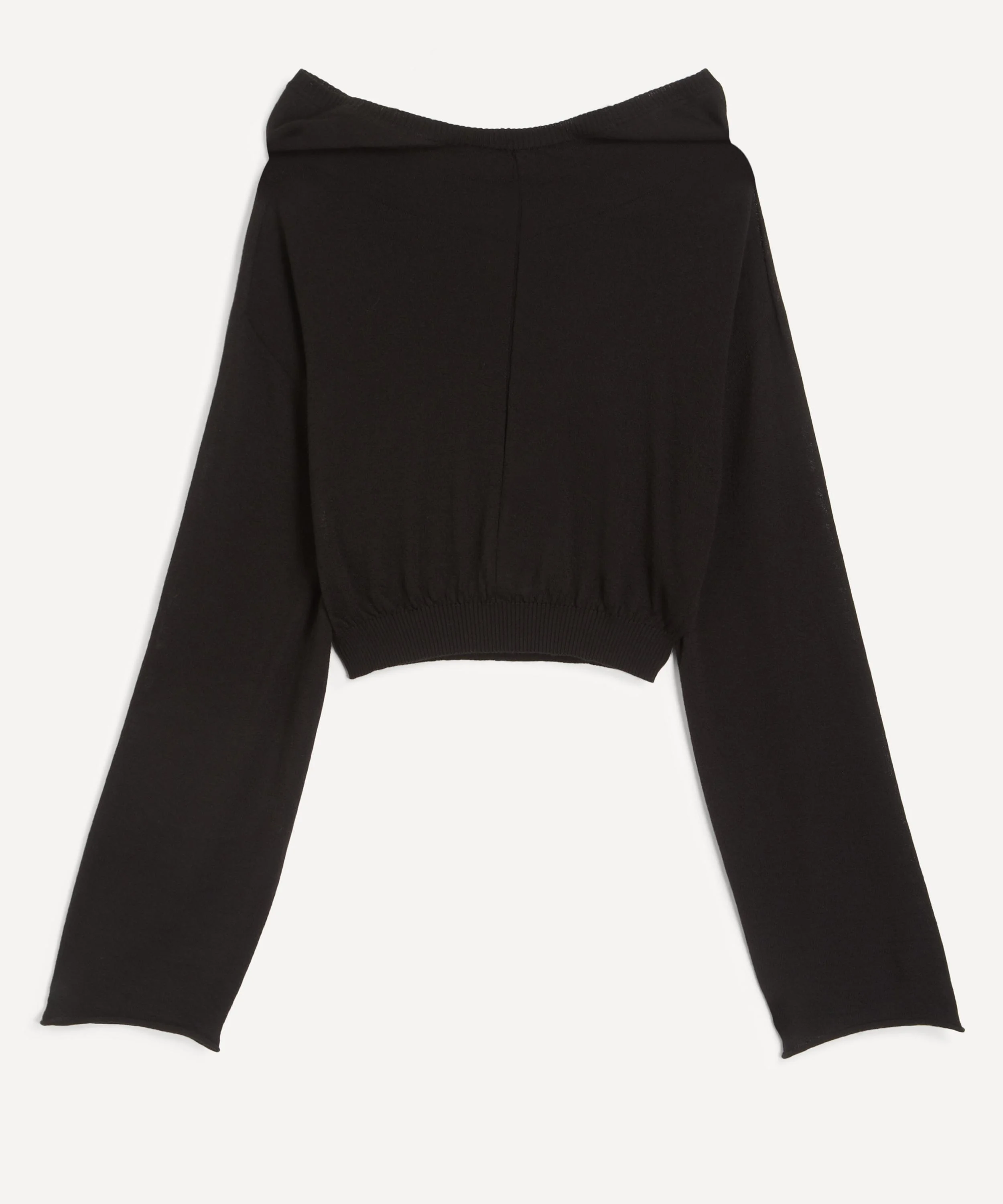 Black Cropped Hooded Tunic - 1