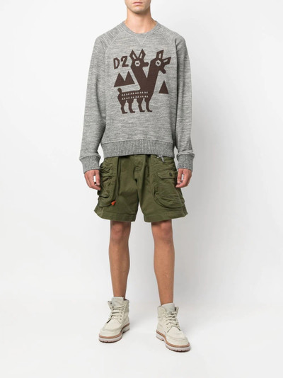 DSQUARED2 animal-print ribbded-trim sweatshirt outlook