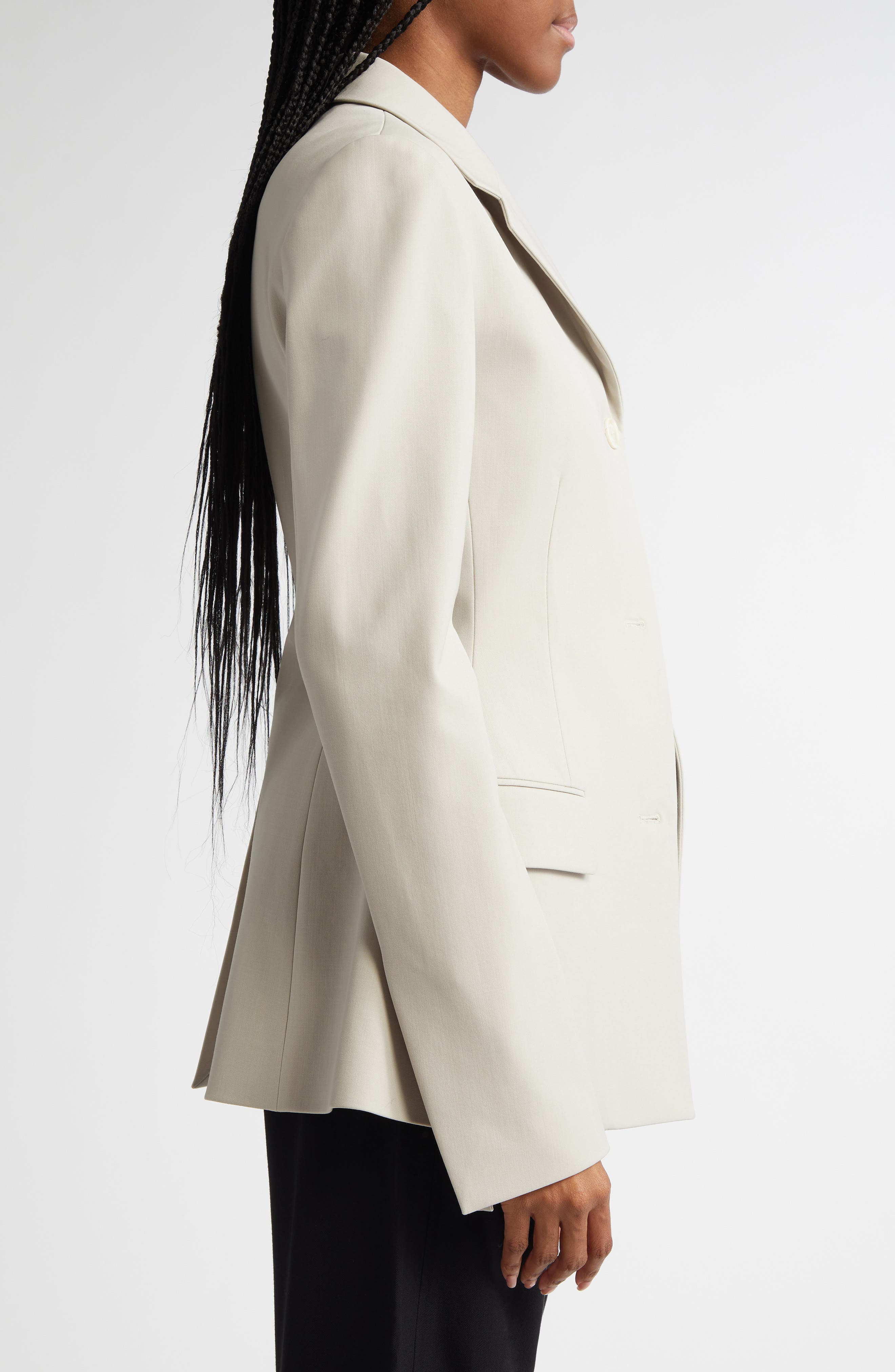 Proenza Schouler Lark Wool Blend Gabardine Blazer in Taupe at Nordstrom - 4