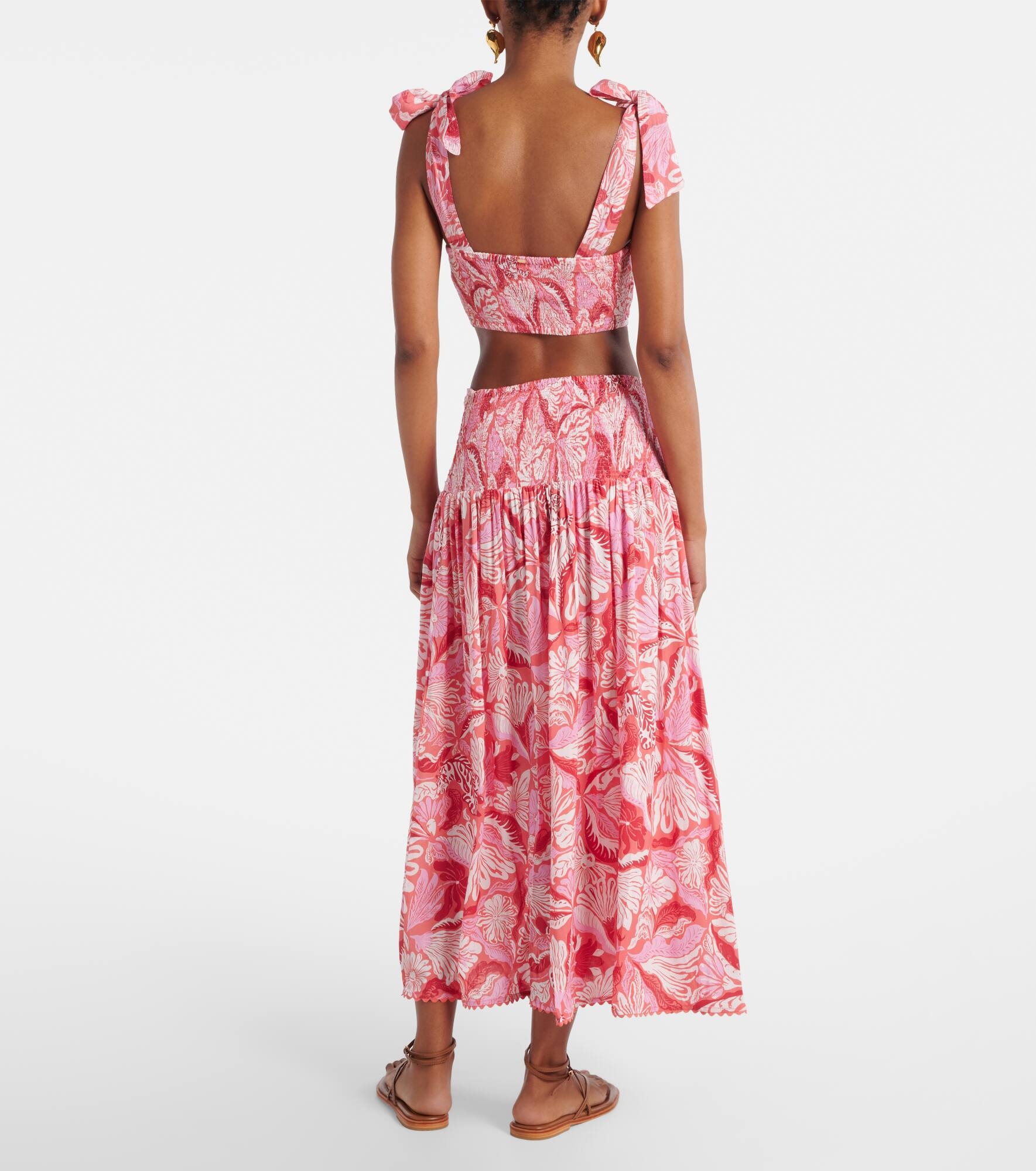 Carla pleated printed crop top - 3