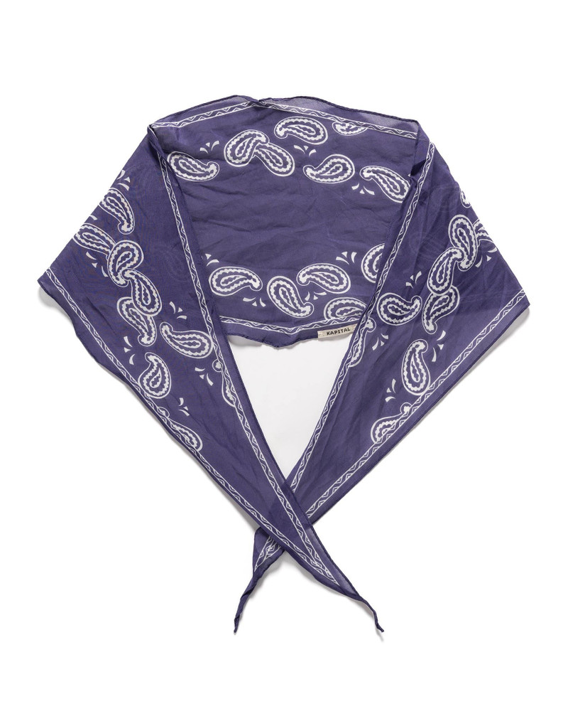 WASHER Crinkle Silk Neckerchief (PECOS Paisley) Aubergine 1
