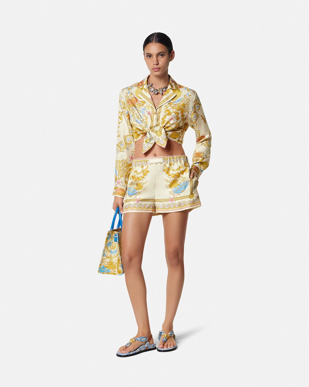 Underwater Barocco Silk Shorts - 2