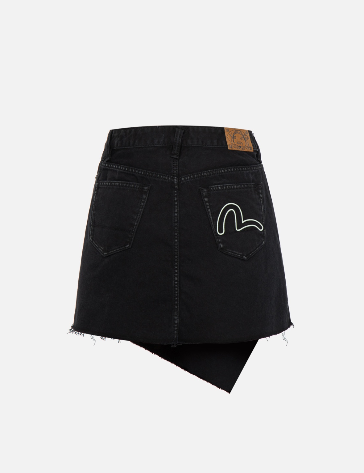 SEAGULL EMBROIDERY RECONSTRUCTED DENIM SKIRT - 2