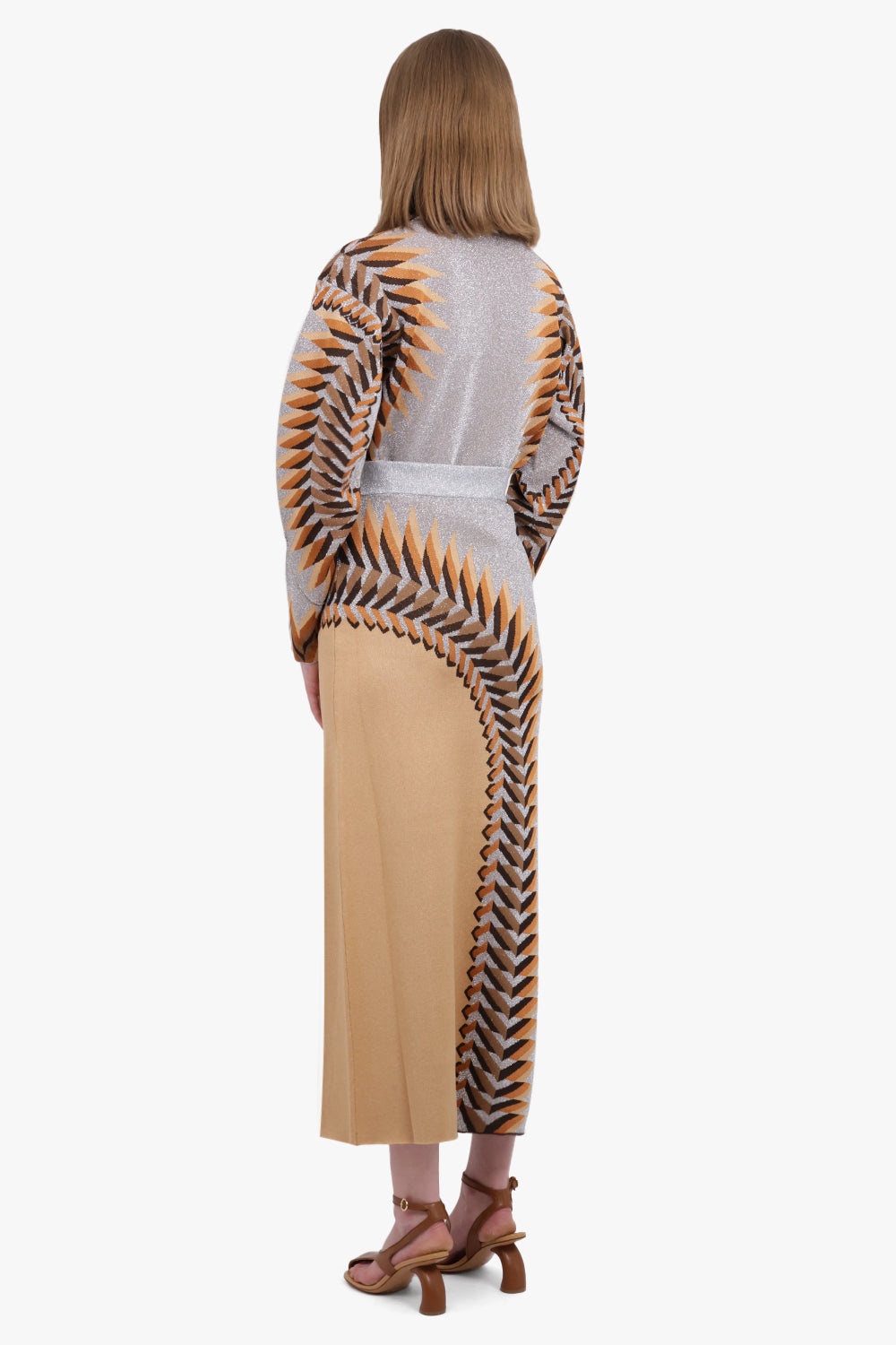 GRAPHIC PRINT SPLIT MAXI SKIRT | GREY/MULTI - 4