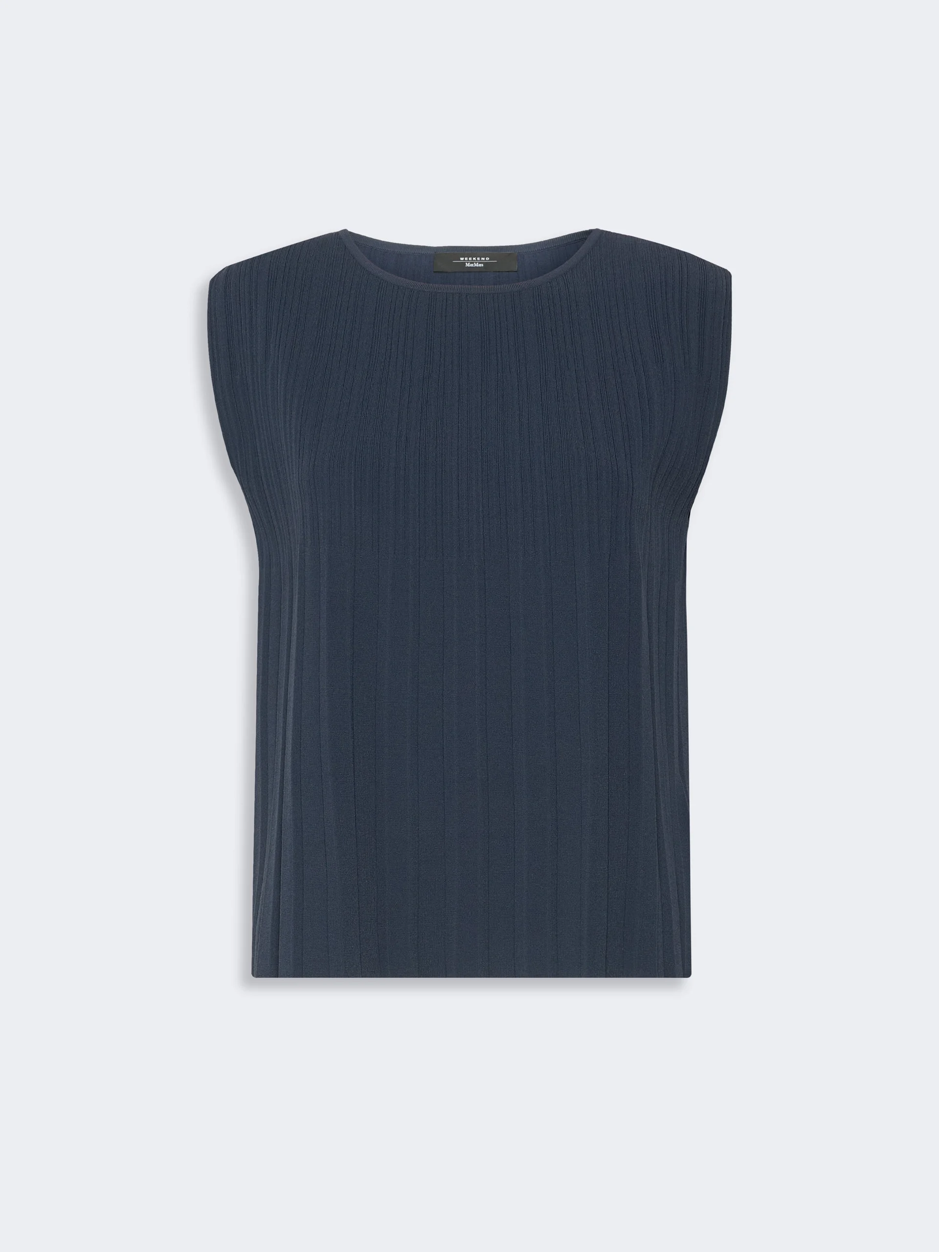 ERE Plissé-pleated viscose yarn sweater - NAVY - 1