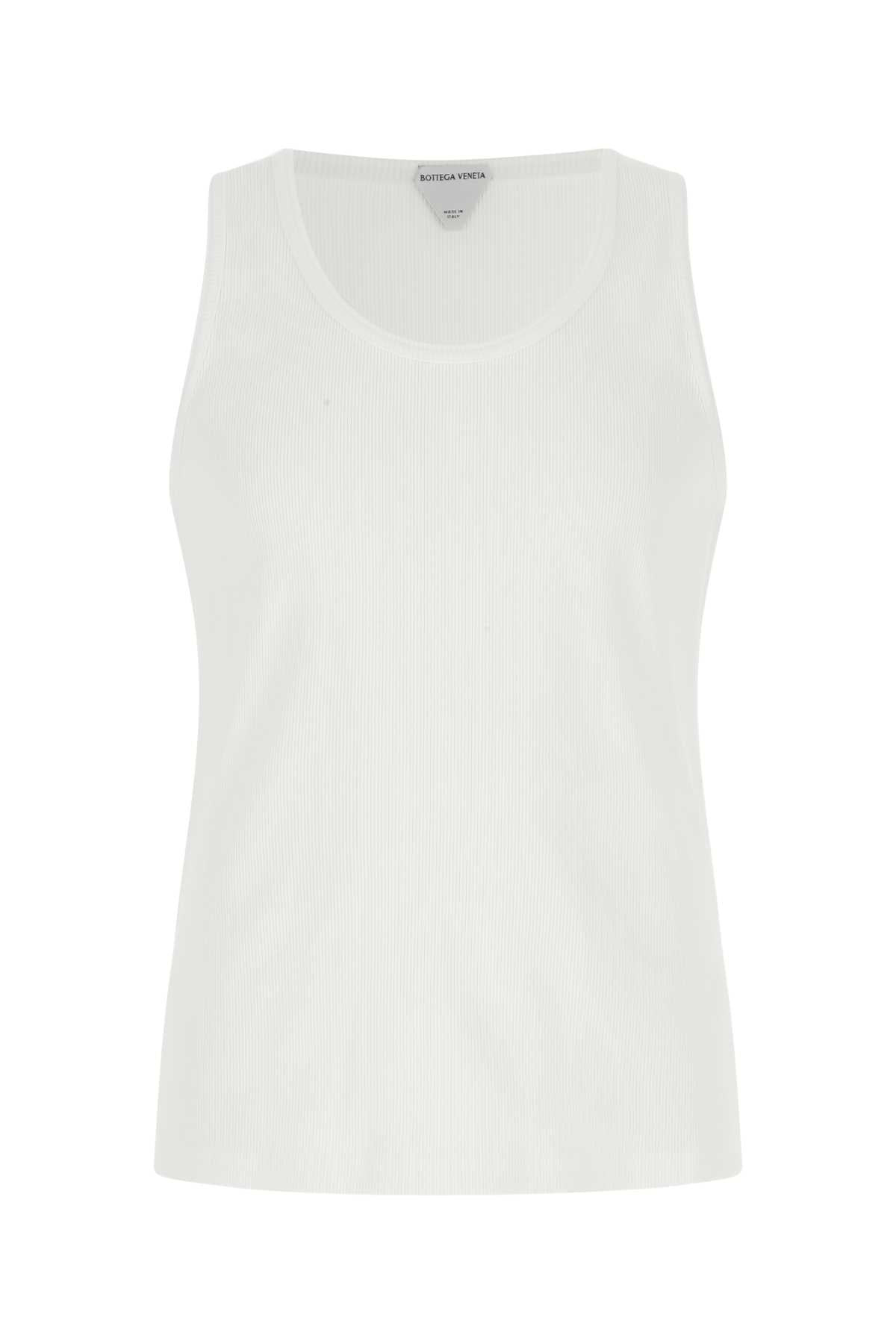 Bottega Veneta Men White Stretch Cotton Tank Top - 2