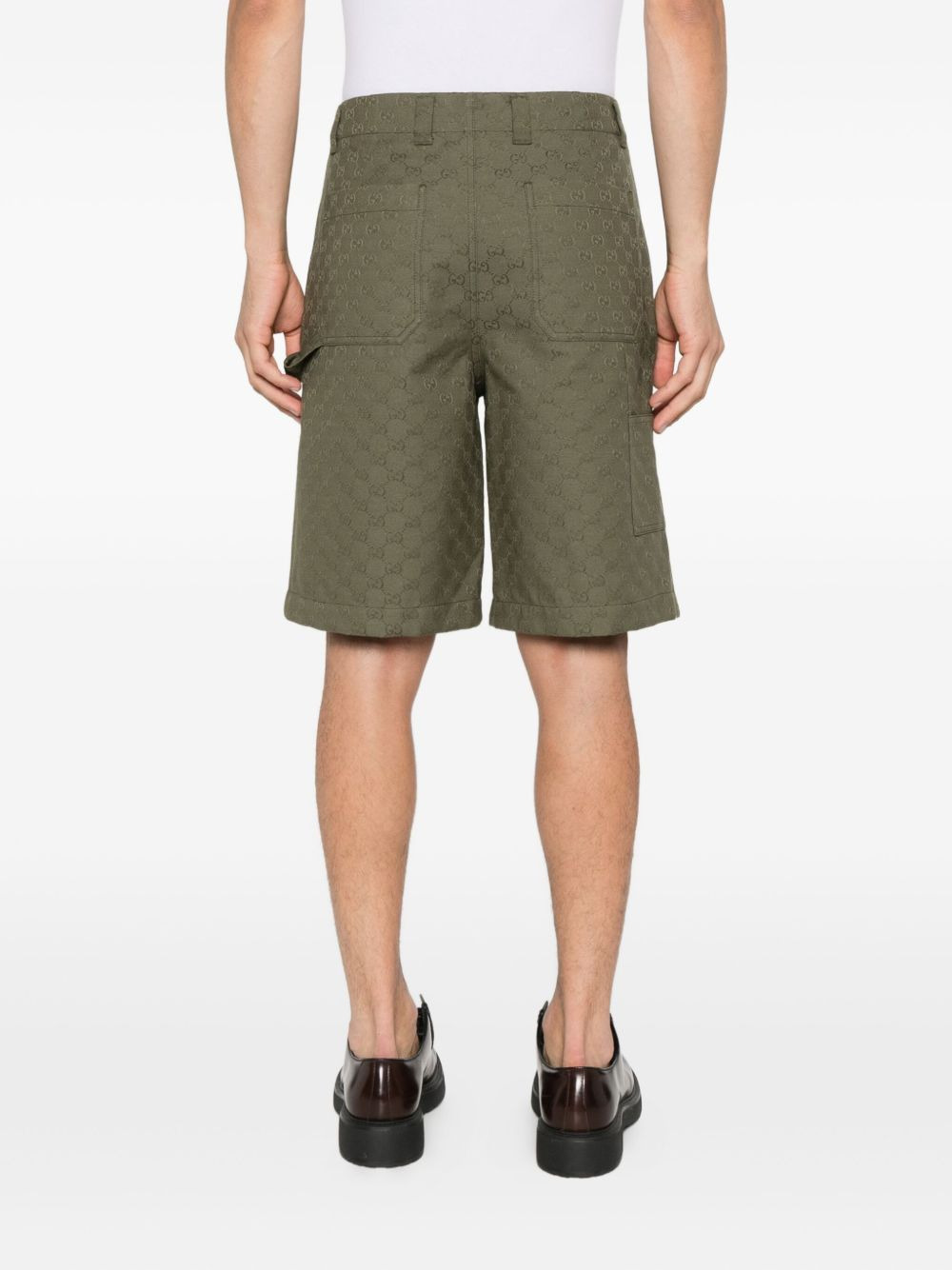 GG-monogram cotton shorts - 4