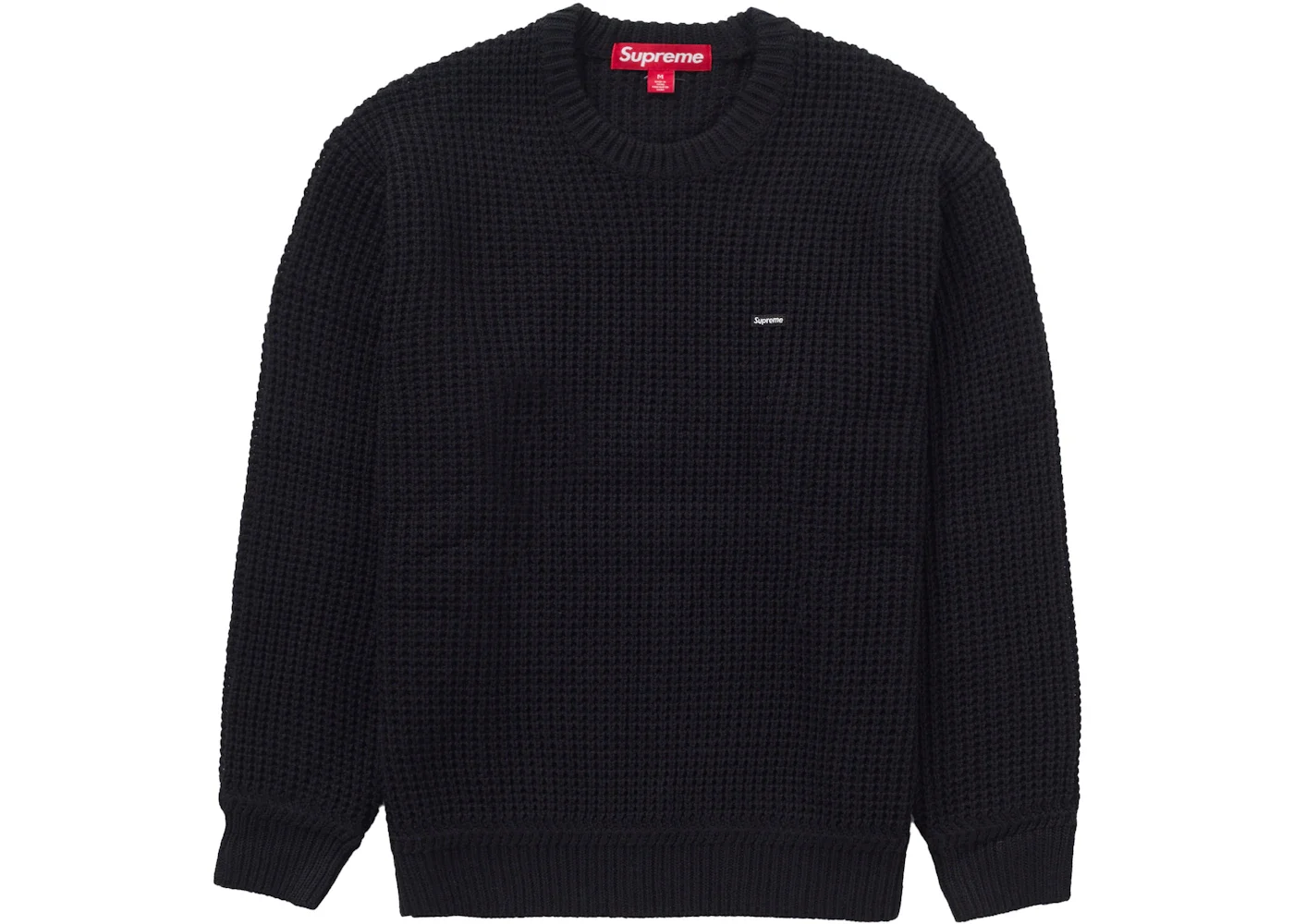 Supreme Waffle Small Box Sweater Black - 1