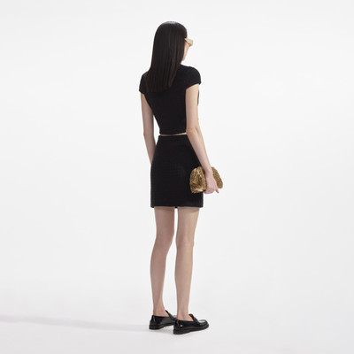 self-portrait Black Jewel Button Knit Mini Skirt outlook
