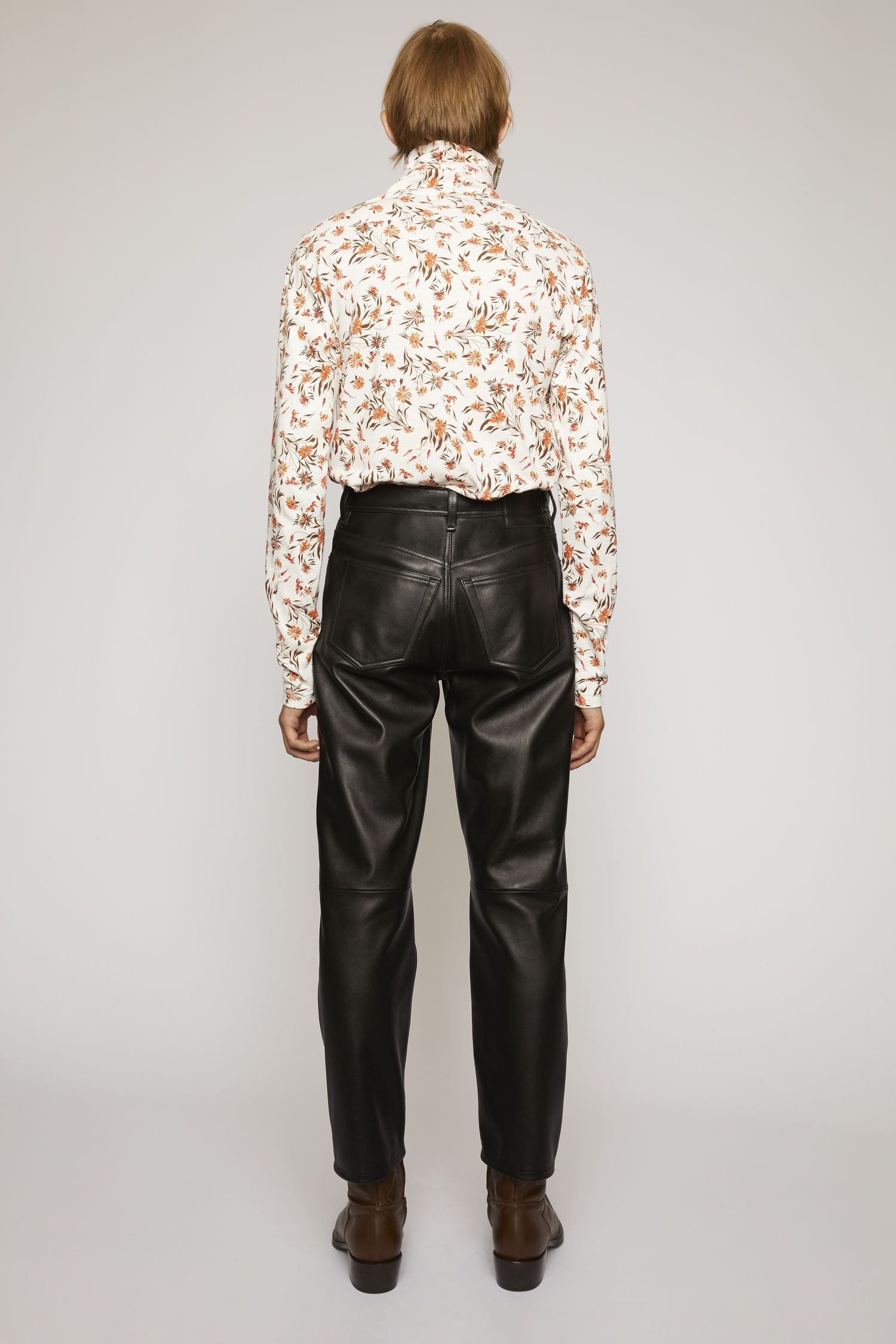 Leather trousers black - 3