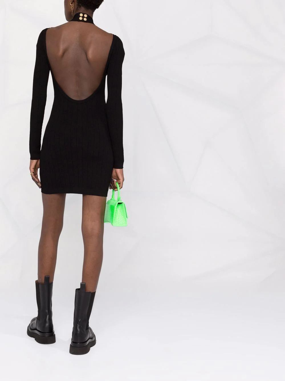 backless knitted dress - 4
