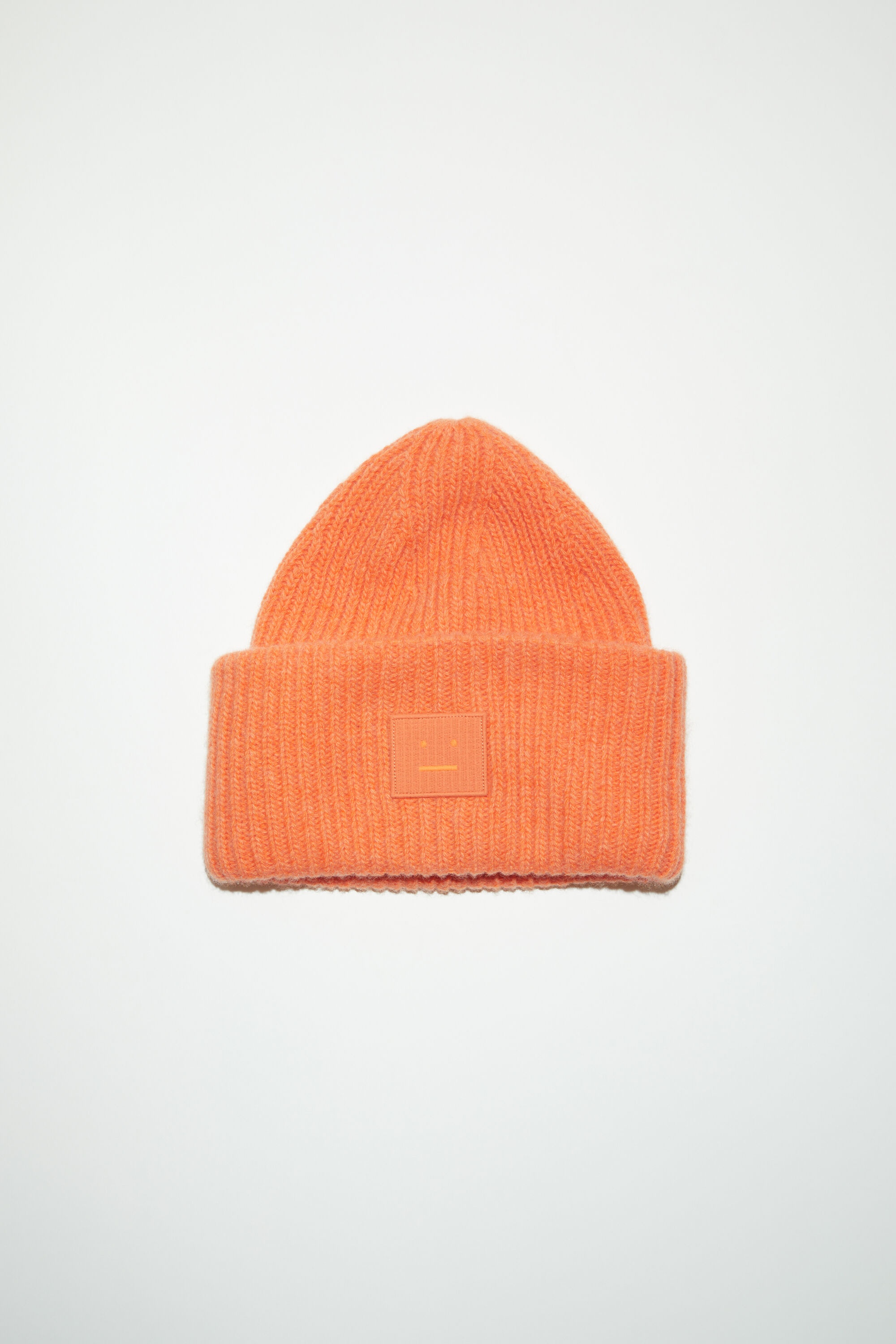 Large face logo beanie - Mandarin orange melange - 1