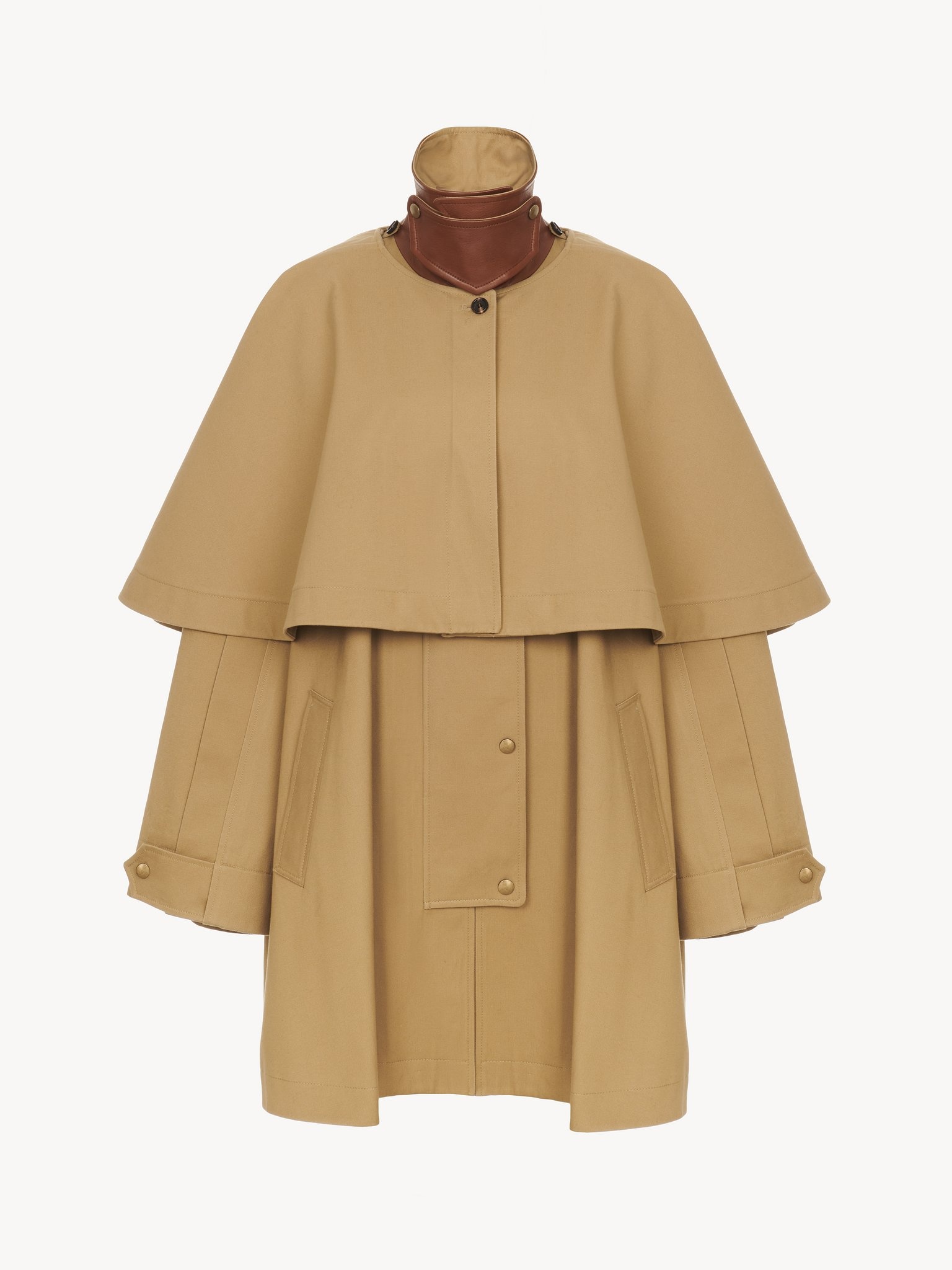 PARKA IN COTTON GABARDINE WITH CAPE - 2