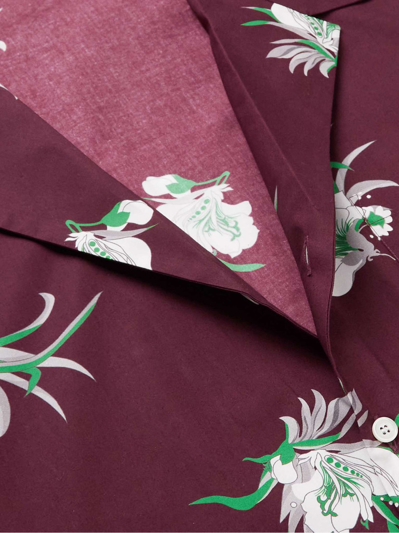 Camp-Collar Floral-Print Cotton-Poplin Shirt 5