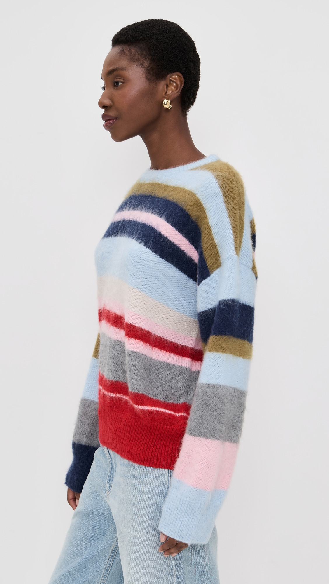 Oversized Stripe Knit Pullover - 3