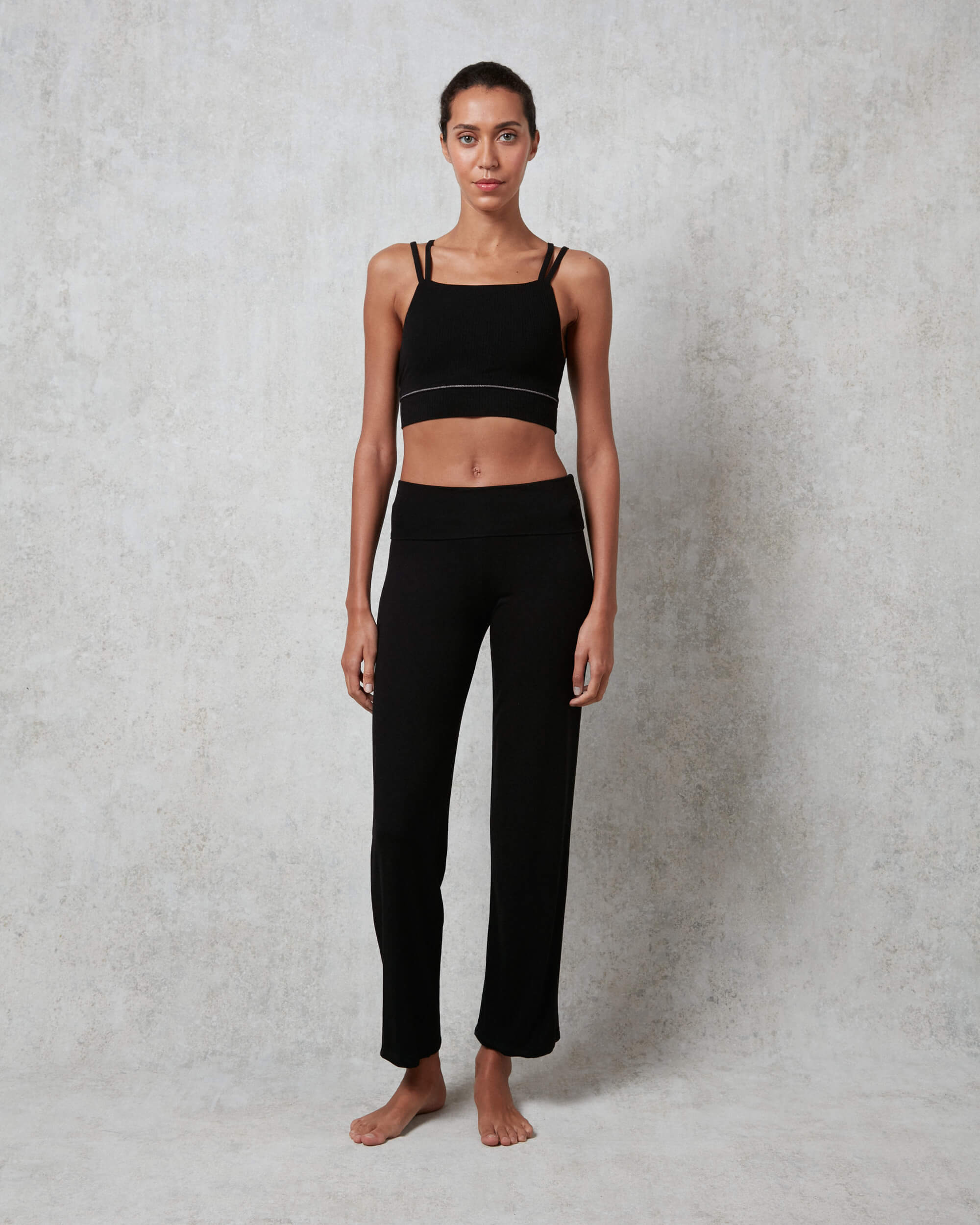 VISCOSE JAZZ PANTS WITH FOLD OVER WAISTBAND - 3